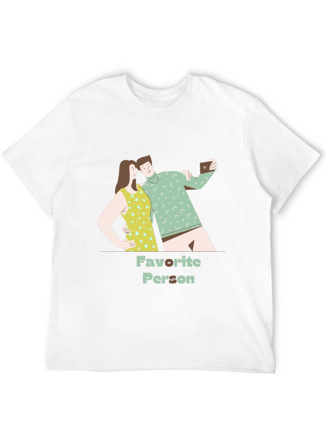 Black Favorite Person Graphic Tee - Stylish Couple Design view 12