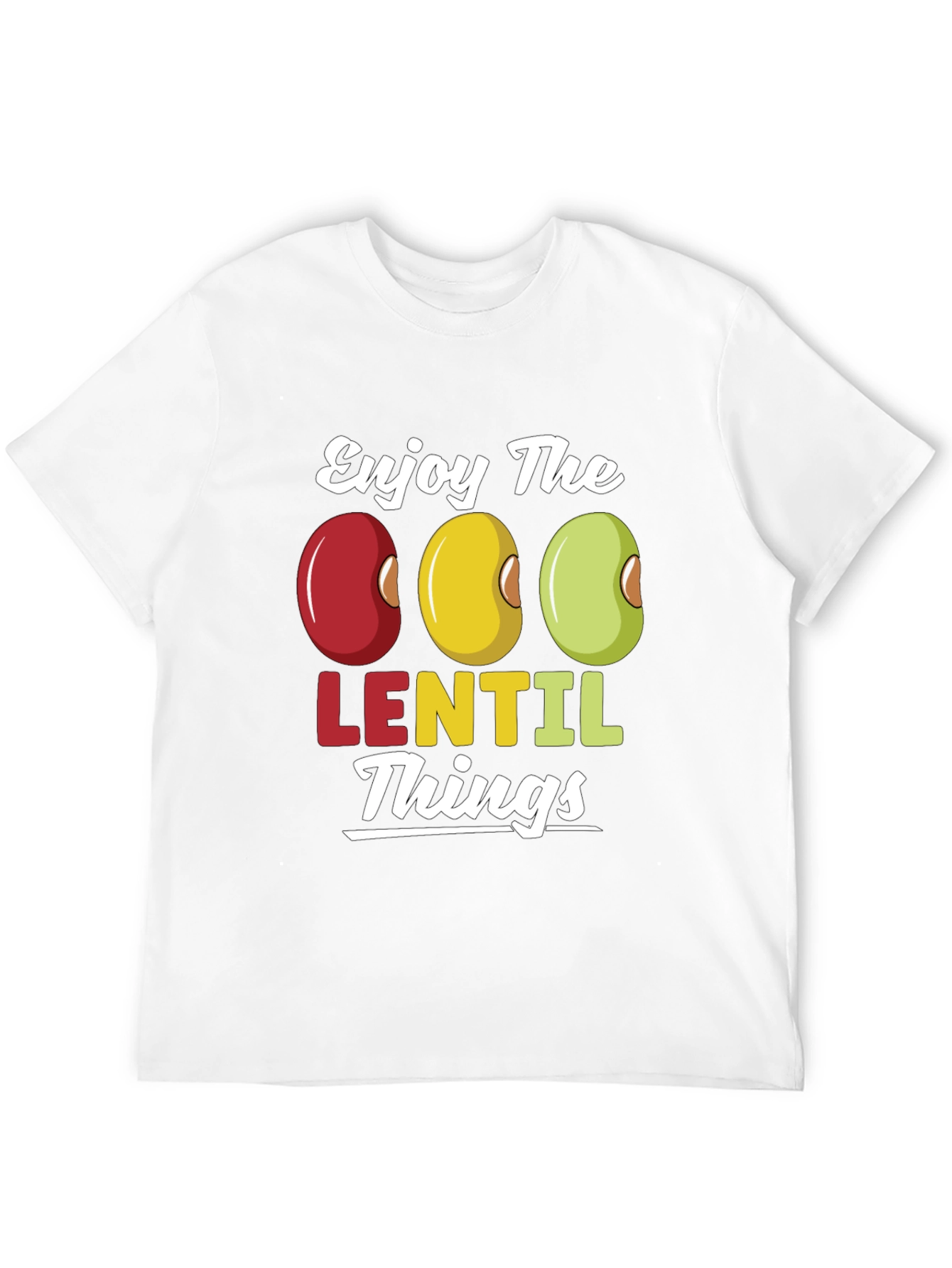 Black Enjoy Lentil Things T-Shirt - Funny Foodie Tee view 12