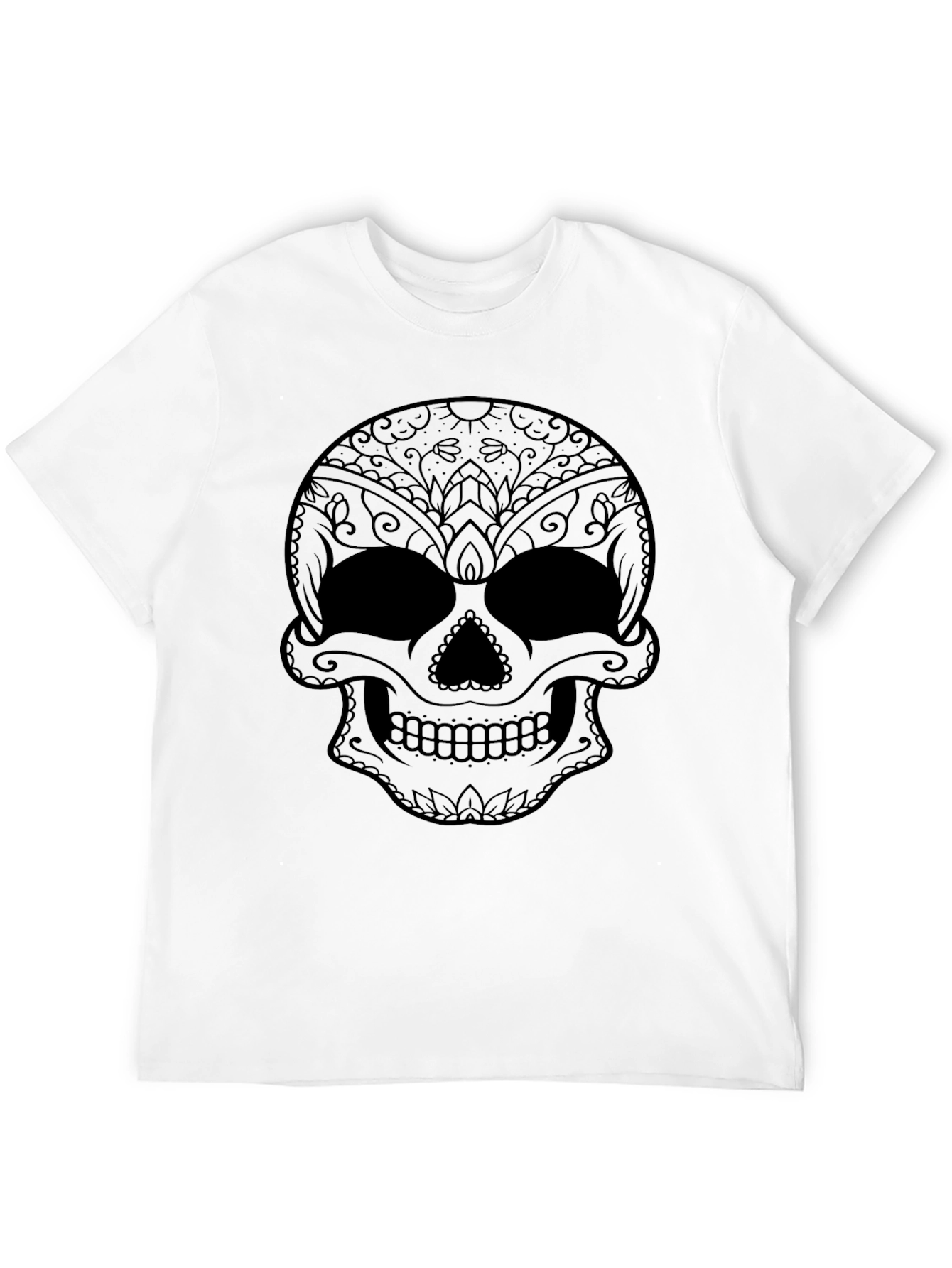 Black Sugar Skull Graphic Black T-Shirt view 12
