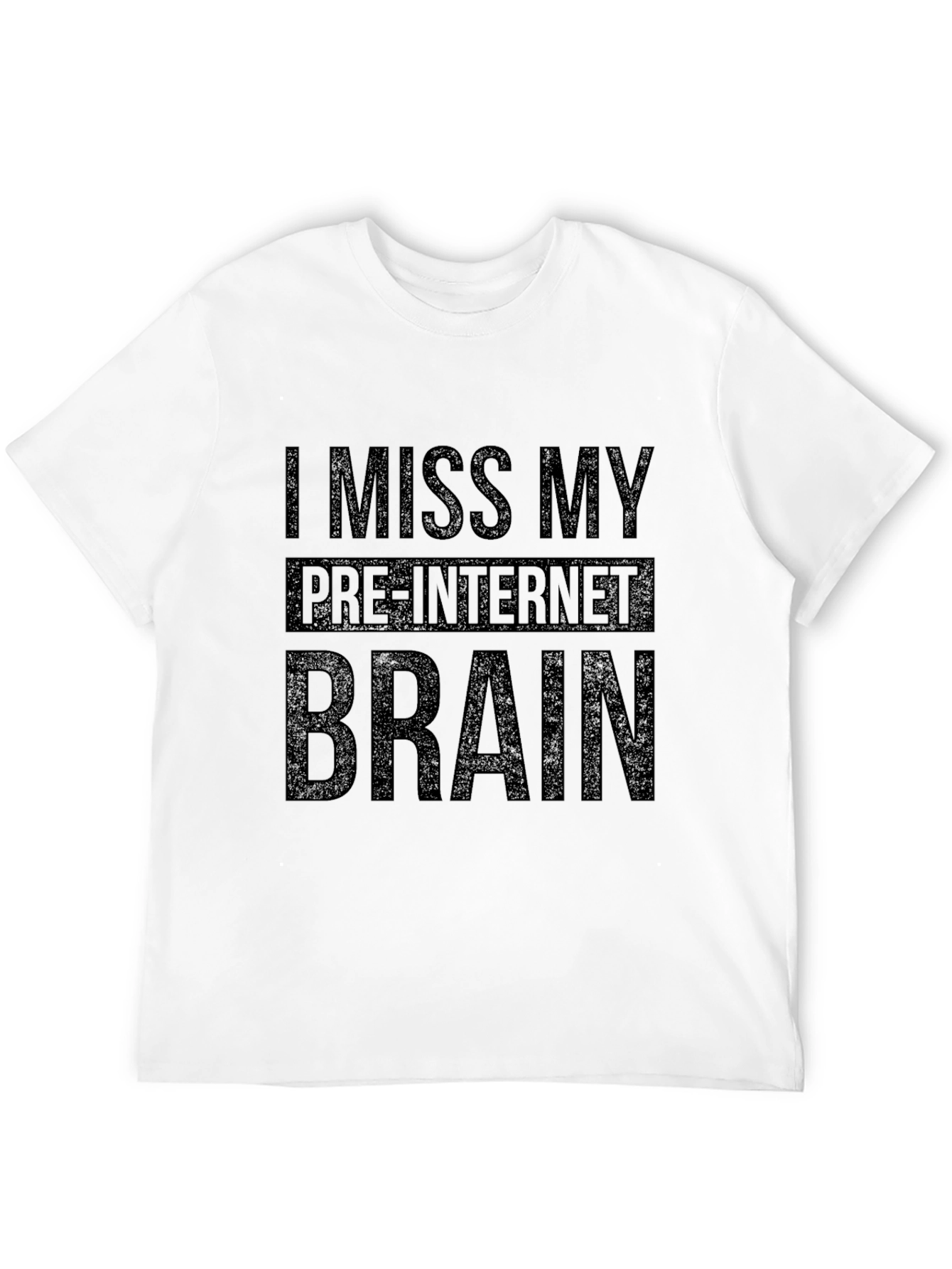 Black I Miss My Pre-Internet Brain Novelty Graphic T-Shirt view 12
