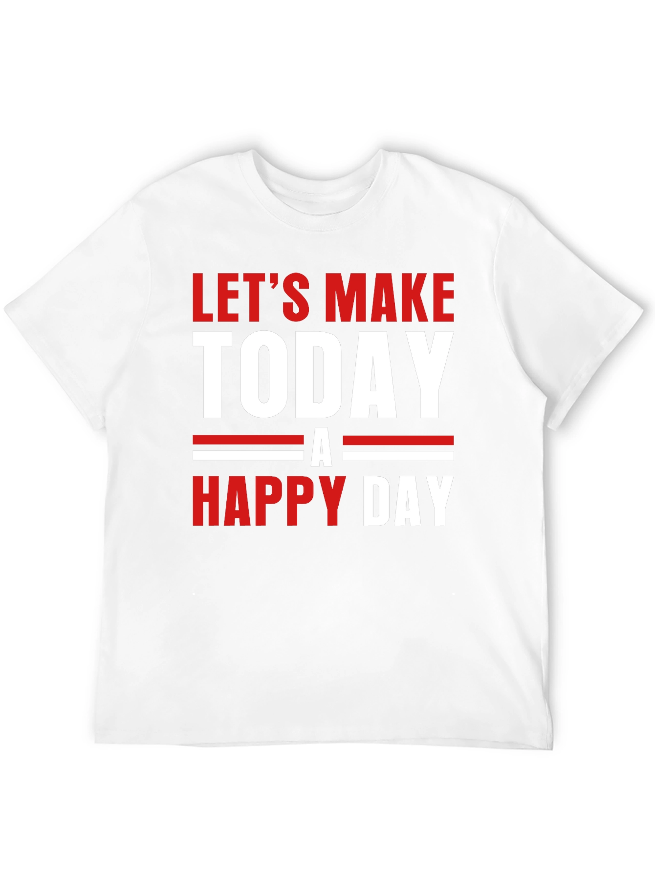 Black Let's Make Today A Happy Day Black T-Shirt view 12