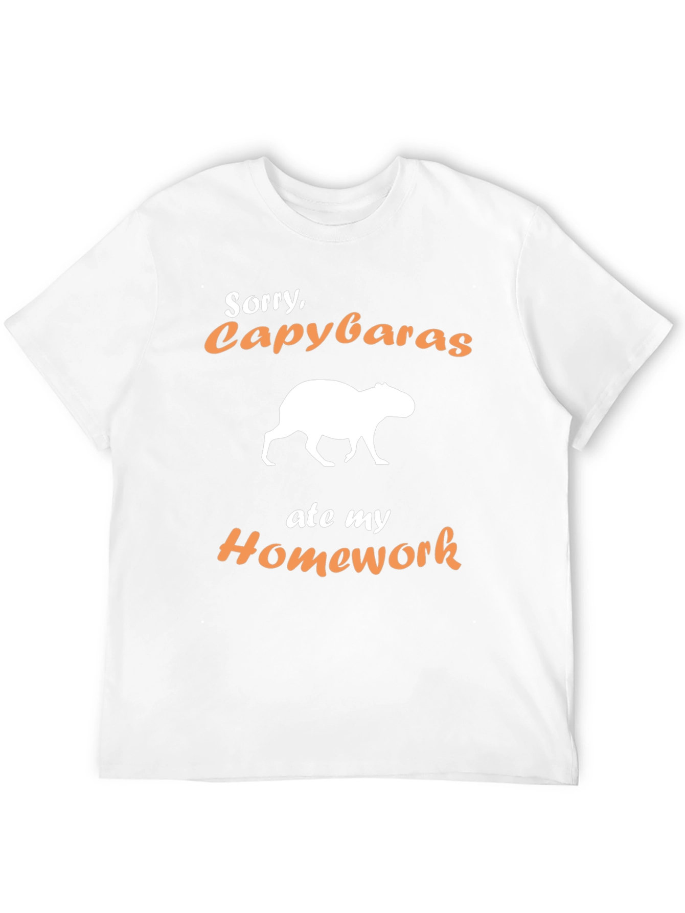 Black Funny Capybara Homework Excuse T-Shirt view 12