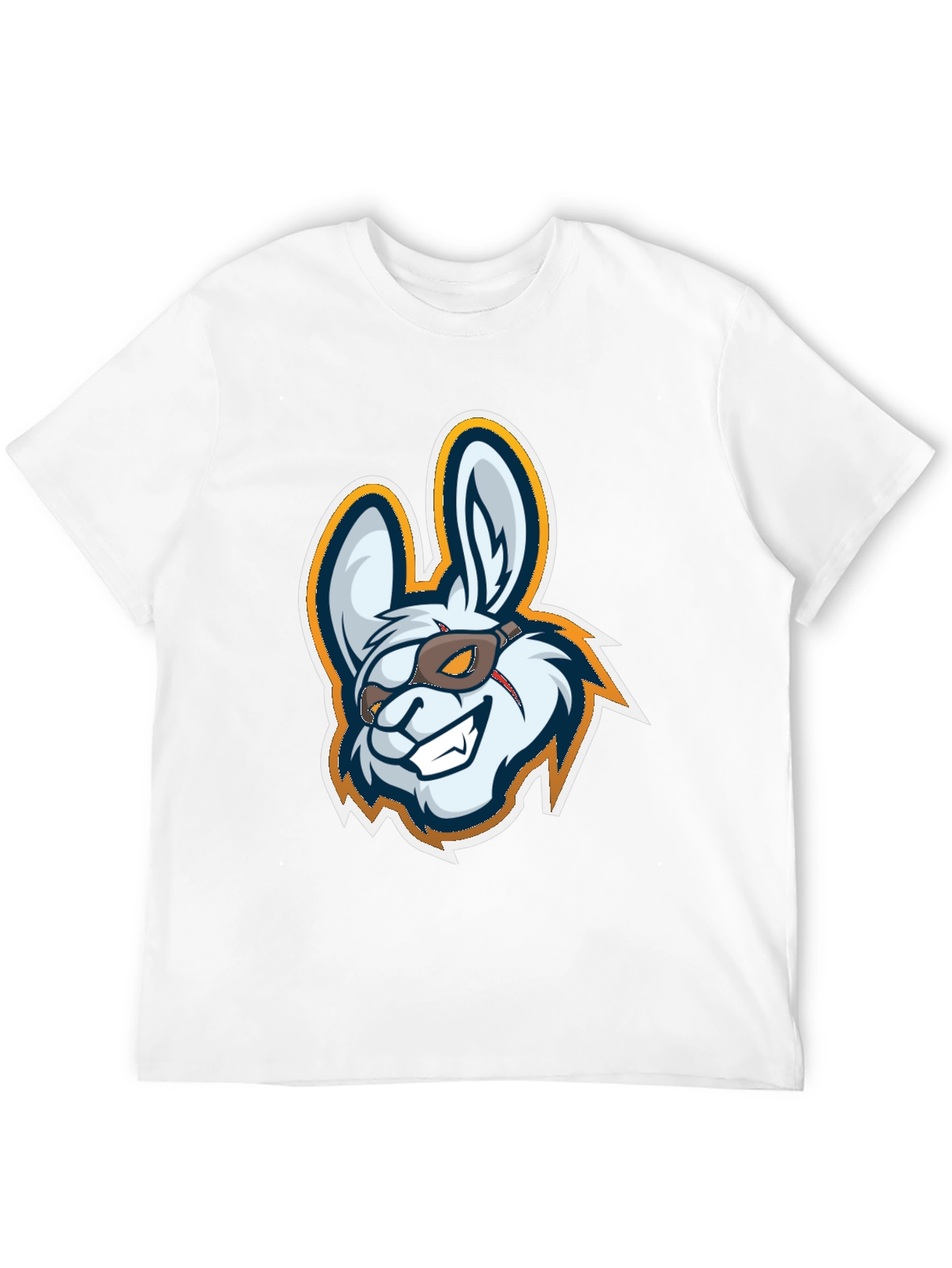Black Cool Rabbit Mascot Graphic T-Shirt view 12