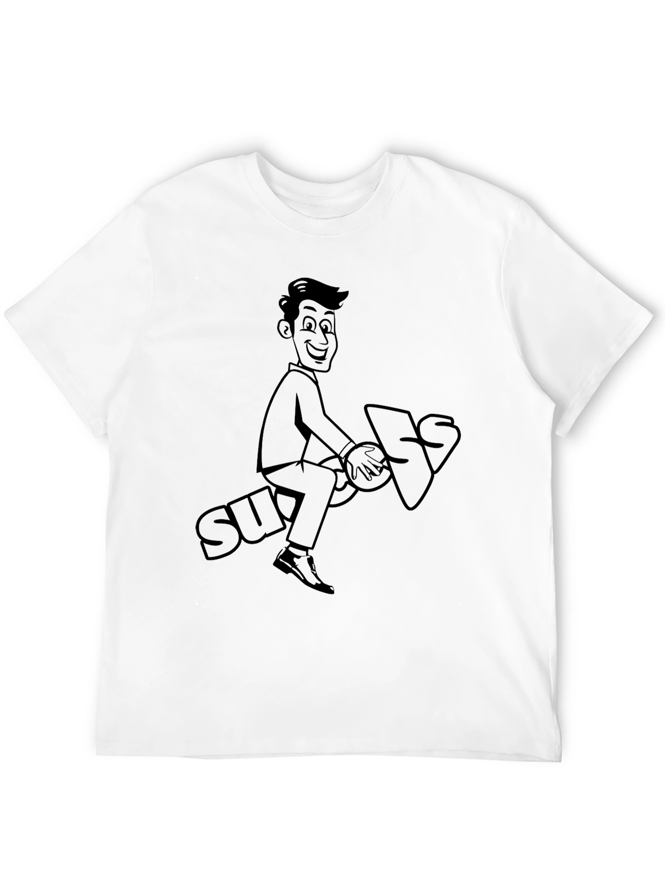 Black Cartoon Graphic Tee - Ride the Suggestion! view 12