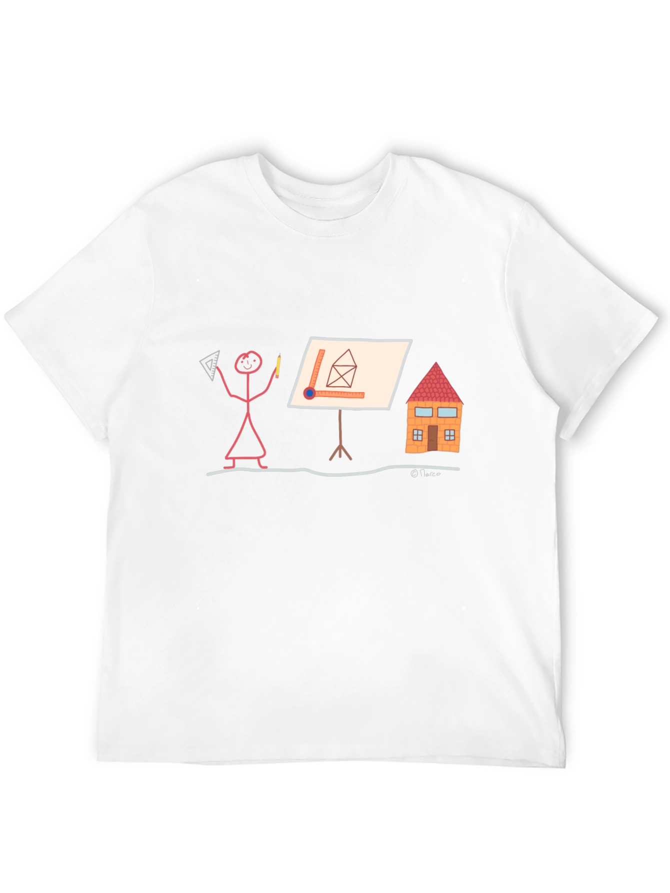Black Architect Stick Figure T-Shirt - Funny Building Design Tee view 12