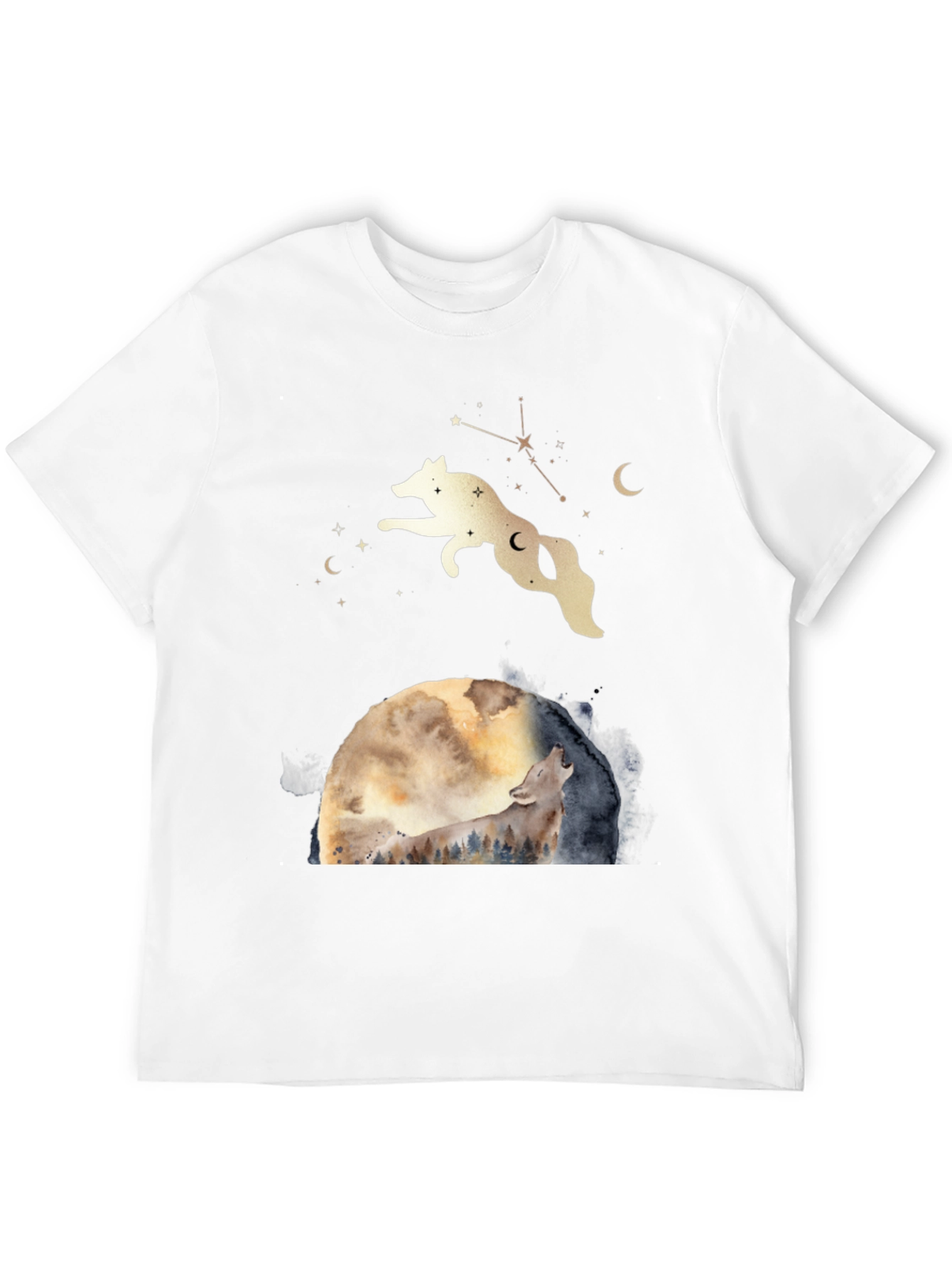 Black Wolf Moon Graphic Tee - Celestial T-Shirt view 12