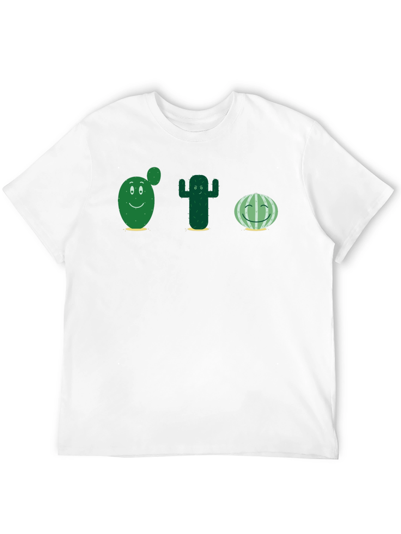 Black Cute Cactus T-Shirt - Black Cotton Tee view 12