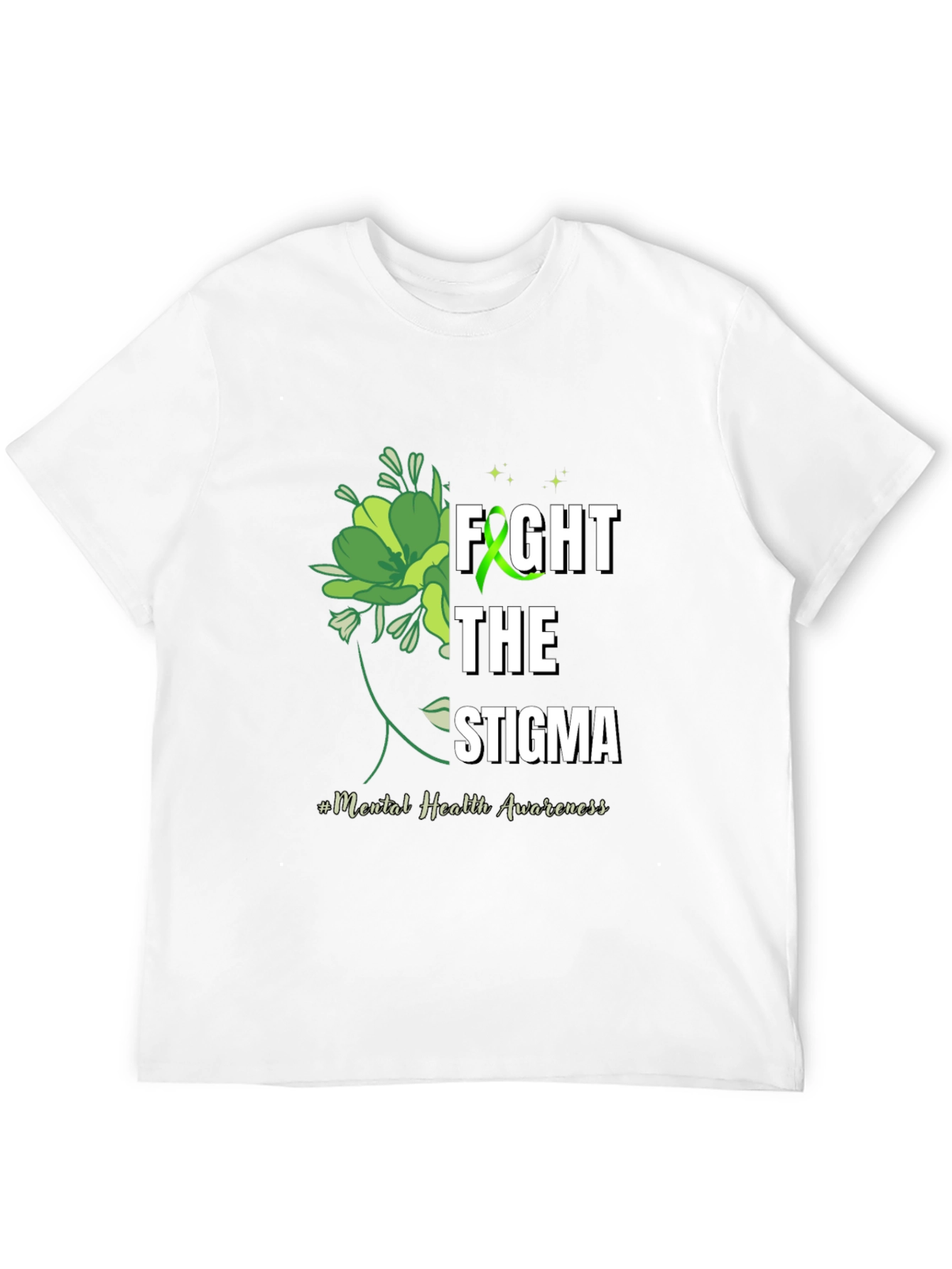 Black Fight The Stigma Mental Health Awareness T-Shirt view 12