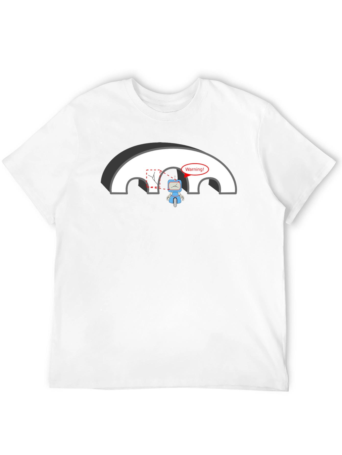 Black Robot Warning T-Shirt - Circuit Humor view 12