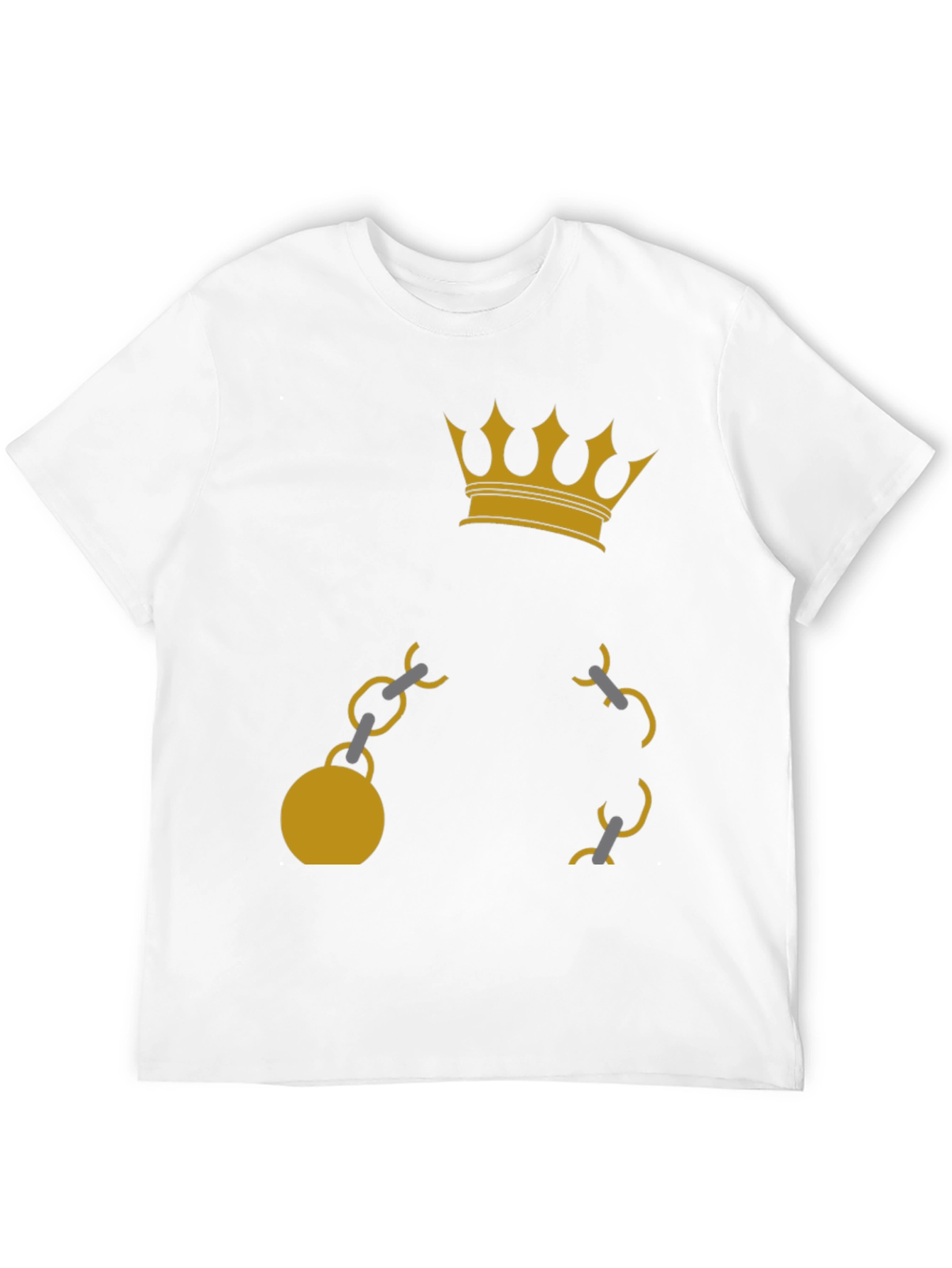 Black Crown & Chain Graphic Tee - Black Cotton Blend view 12