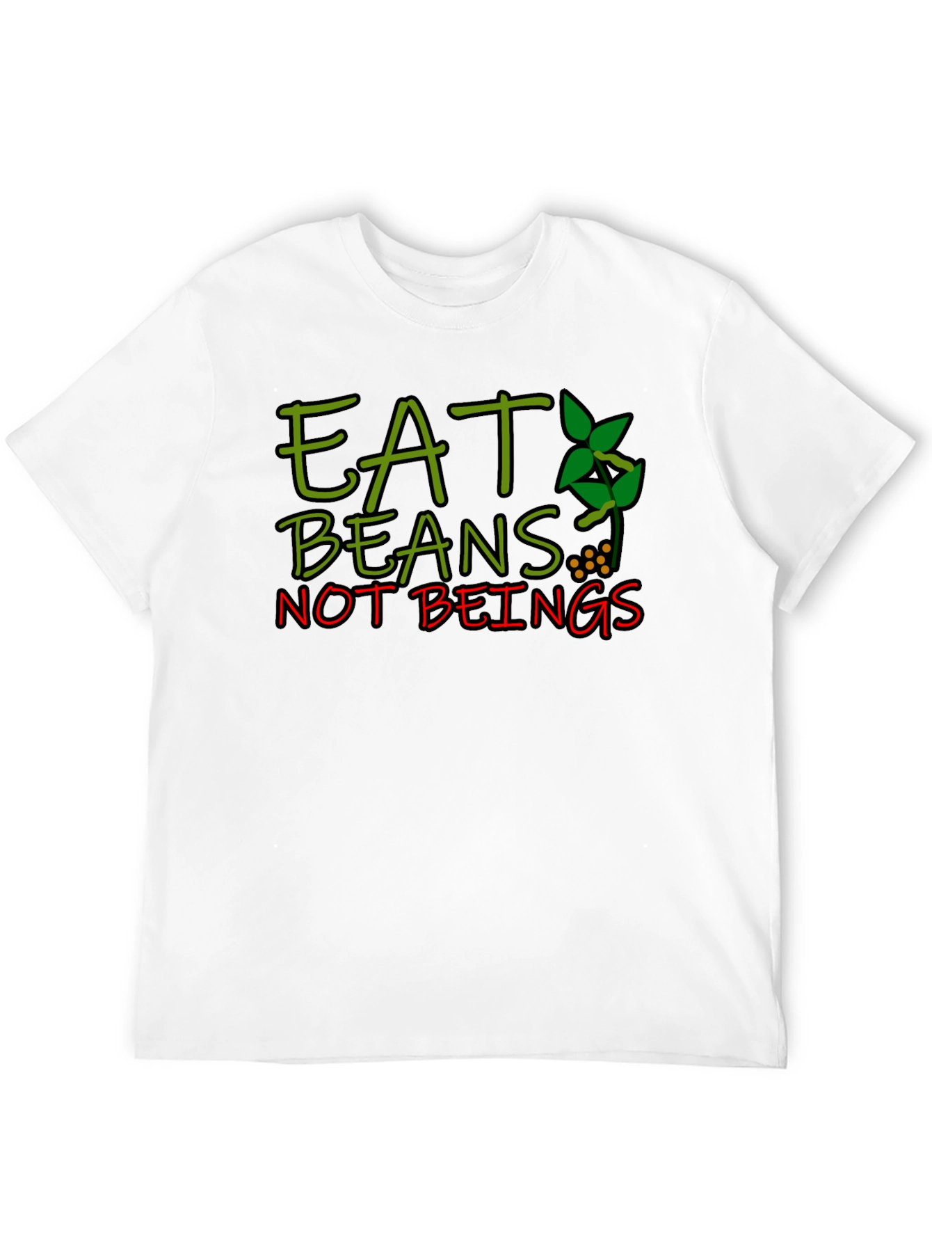 Black Eat Beans Not Beings Graphic T-Shirt view 12