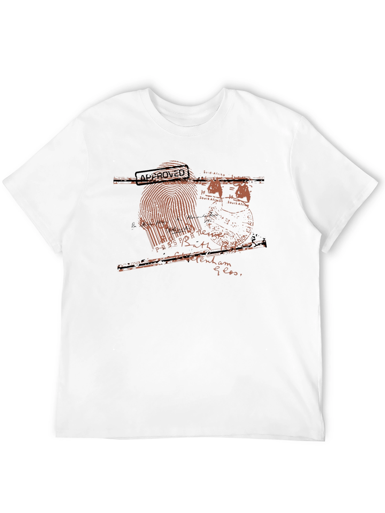 Black Passport Stamp Graphic Black T-Shirt view 12