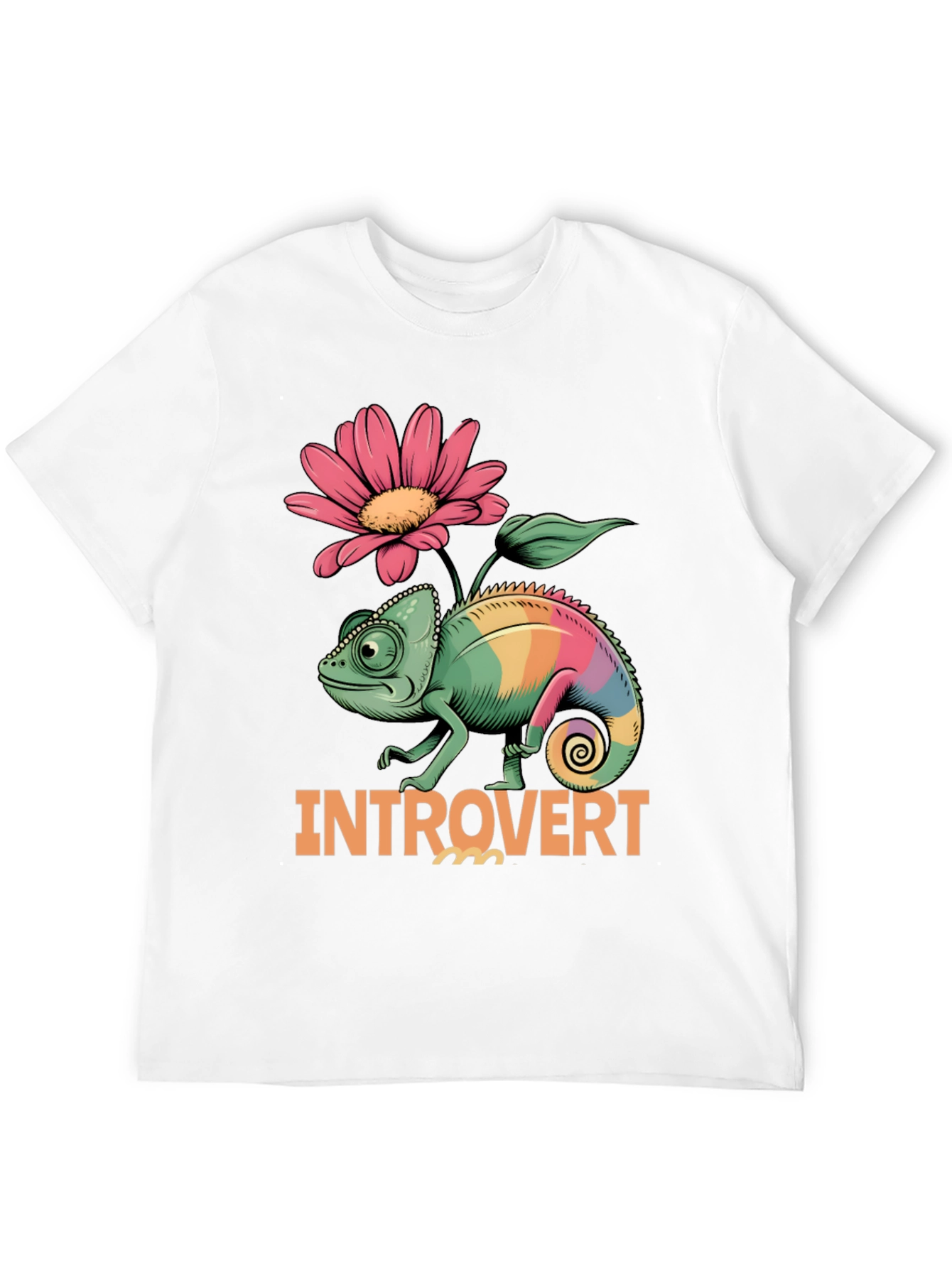 Black Introvert Chameleon Graphic Tee view 12