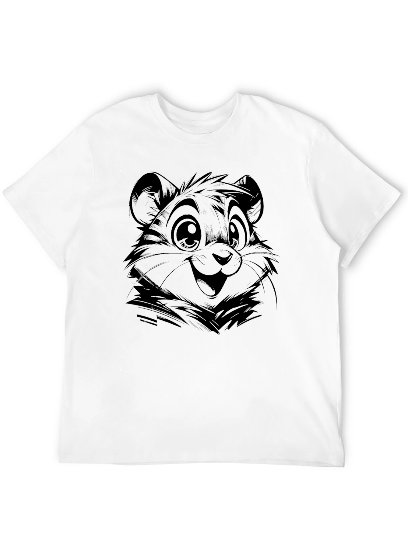 Black Cute Bear Graphic Tee - Black Cotton Comfort view 12