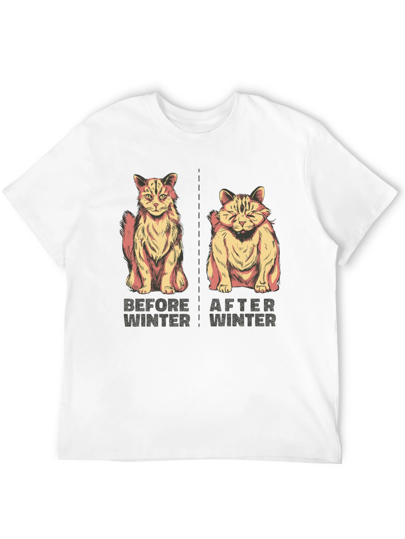 Black Before & After Winter Cat Graphic Tee view 12