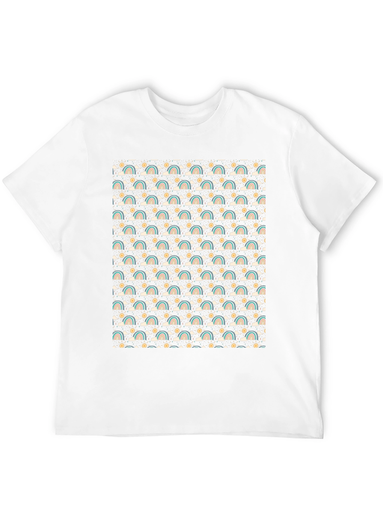 Black Retro Rainbow Pattern T-Shirt view 12