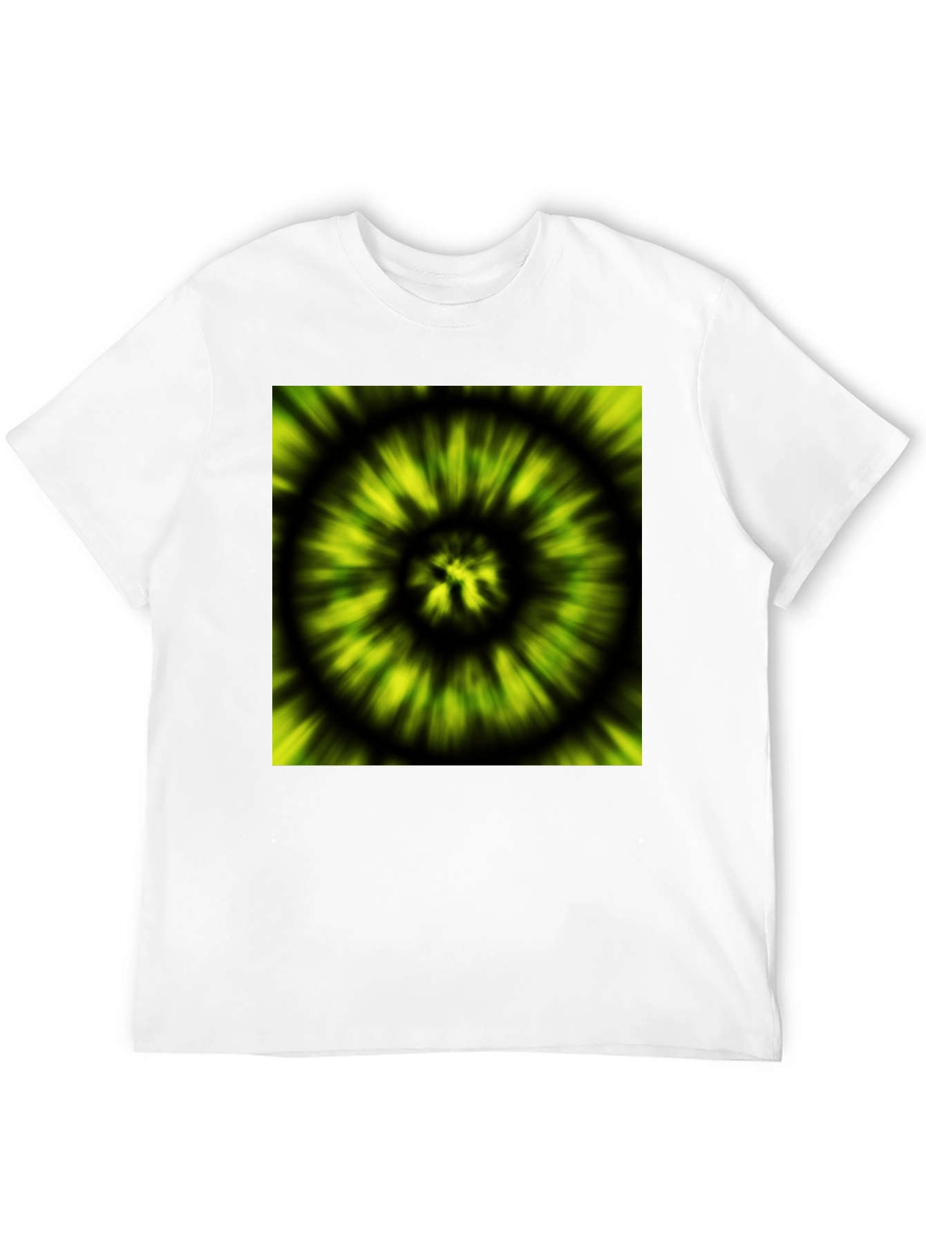 Black Hypnotic Swirl Tee - Green & Black Graphic Print view 12