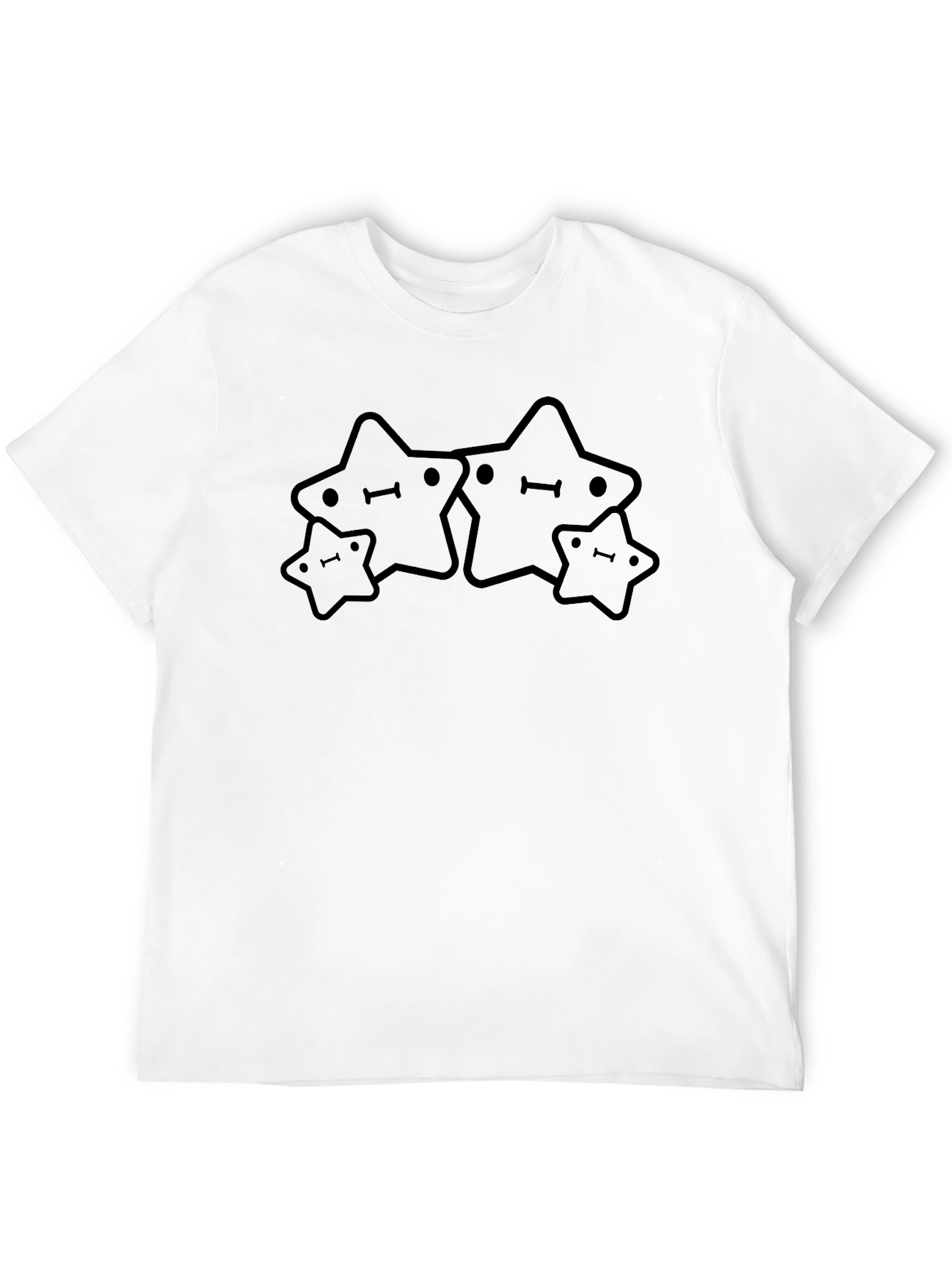 Black Cute Starry Crew Neck Tee - Soft Black view 12