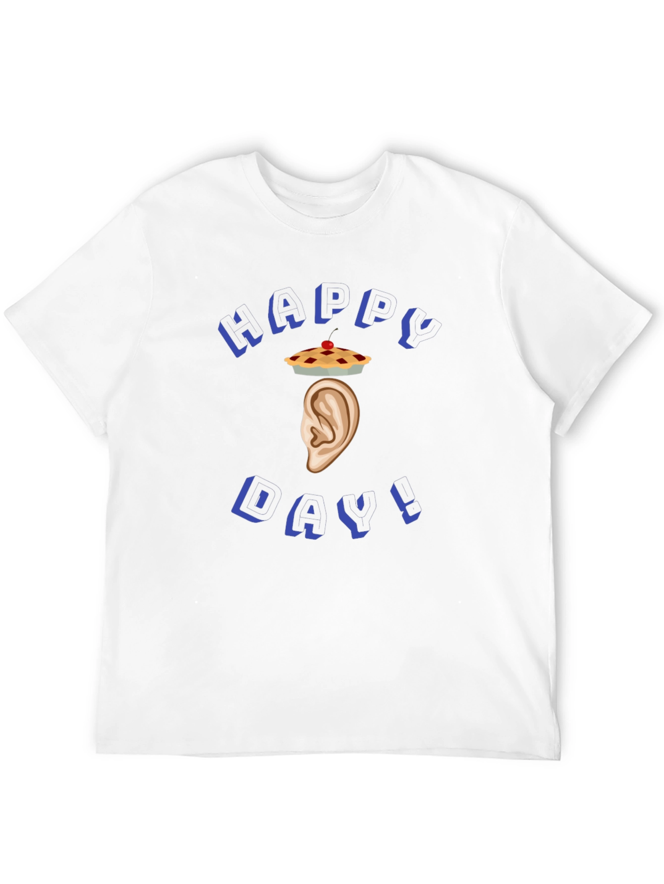 Black Happy Ear Pie T-Shirt - Funny Food Pun Tee view 12