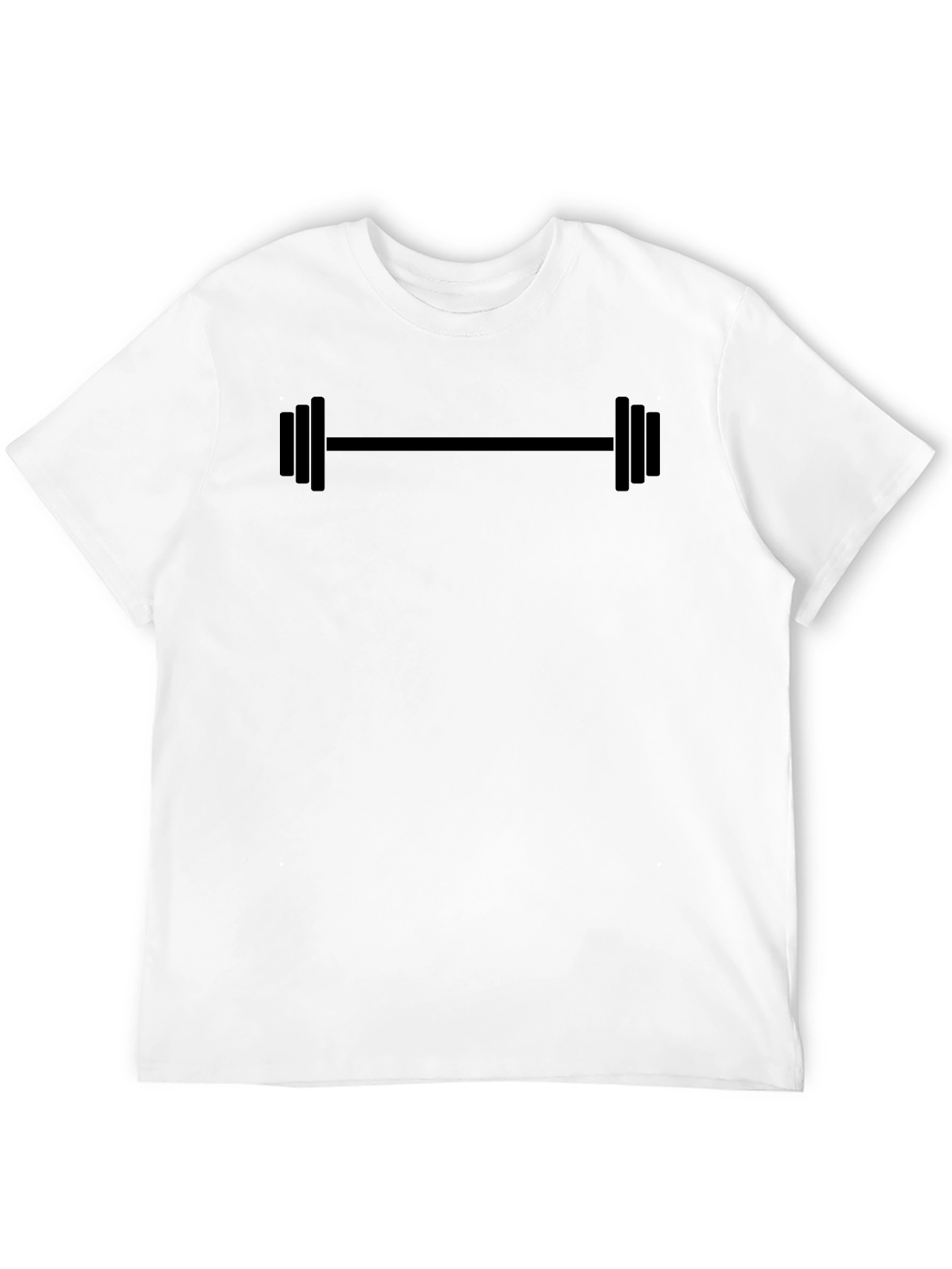 Black Men's Black Barbell Graphic Tee - Gym & Fitness view 12