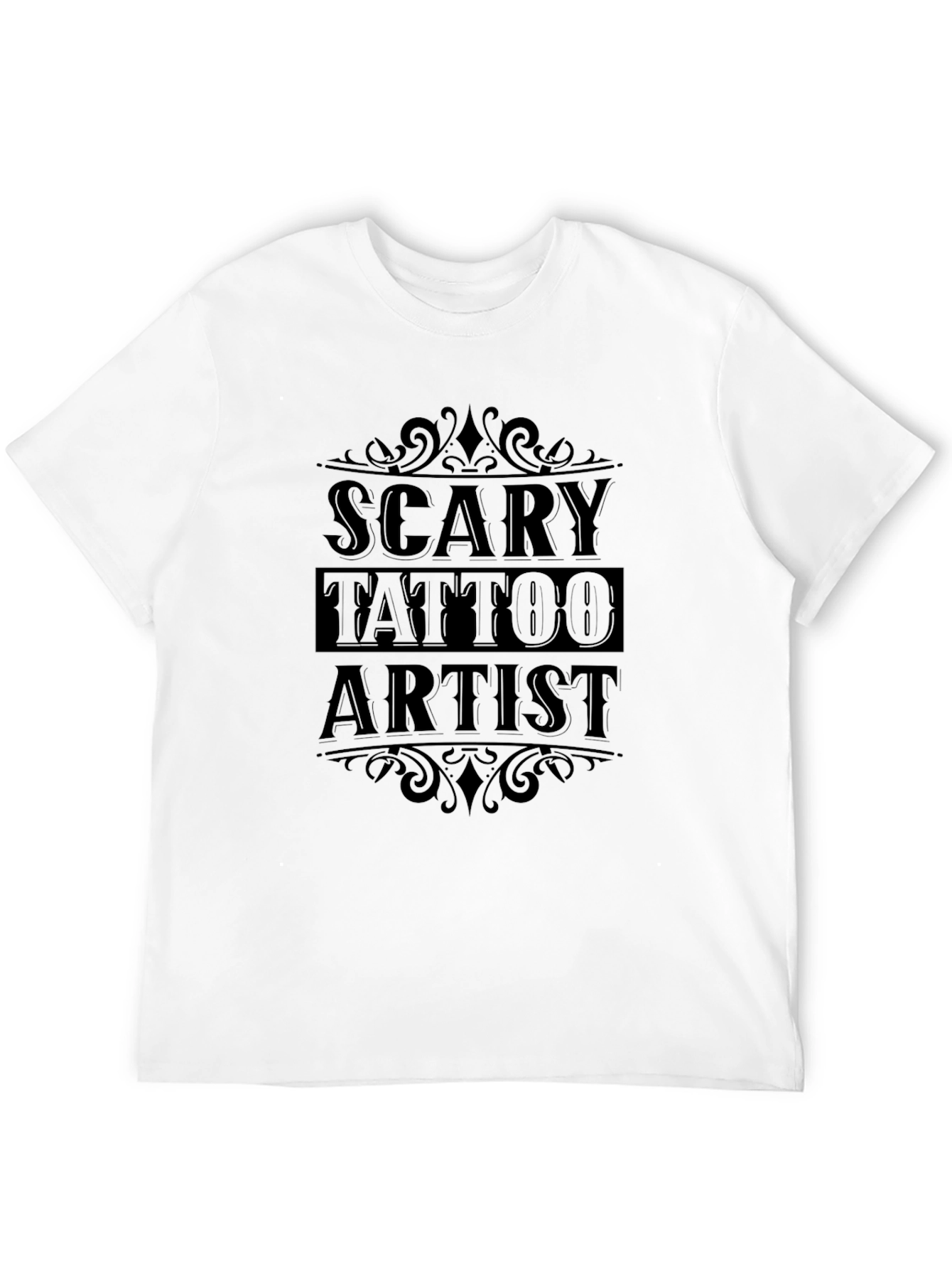 Black Scary Tattoo Artist T-Shirt - Black Graphic Tee view 12