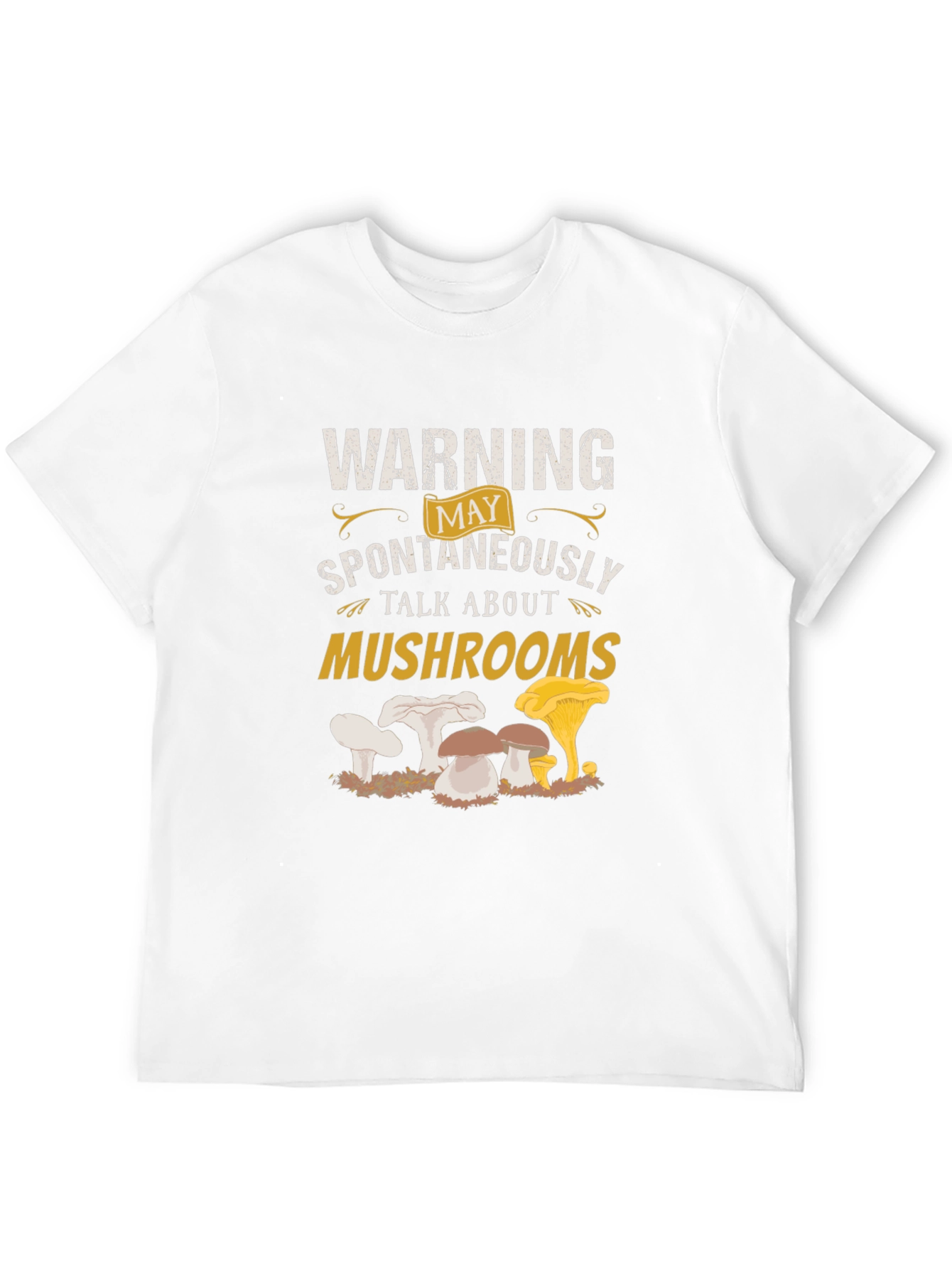 Black Warning: May Spontaneously Talk About Mushrooms T-Shirt view 12