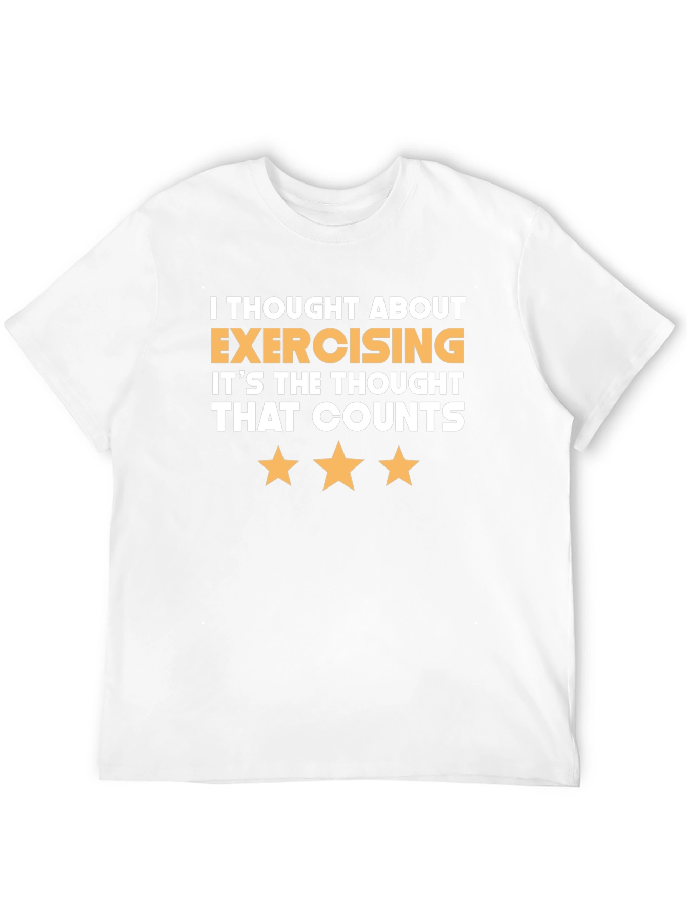Black Funny Exercise Thought Counts Black T-Shirt view 12
