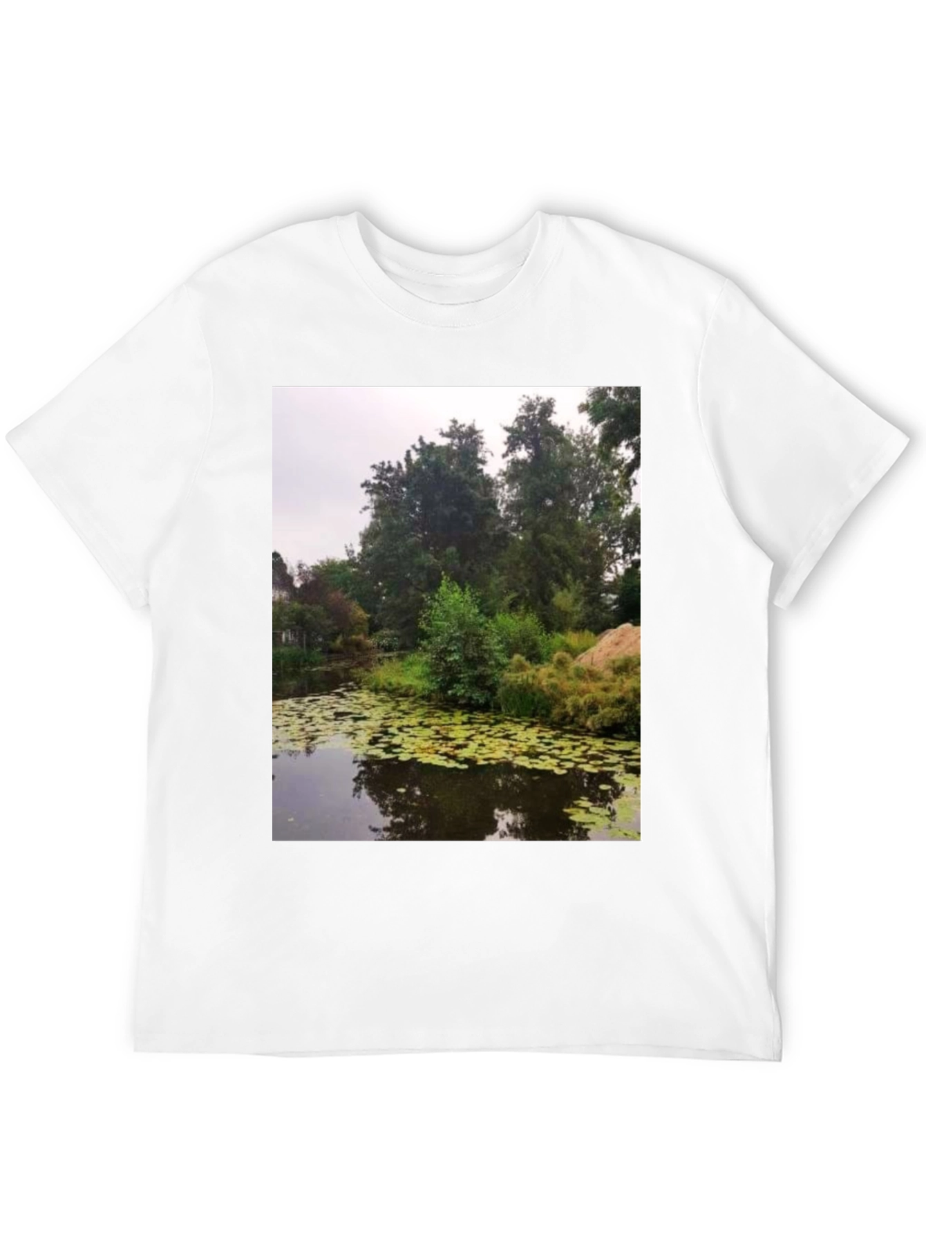 Black Nature Pond Graphic Tee - Men's Black T-Shirt view 12