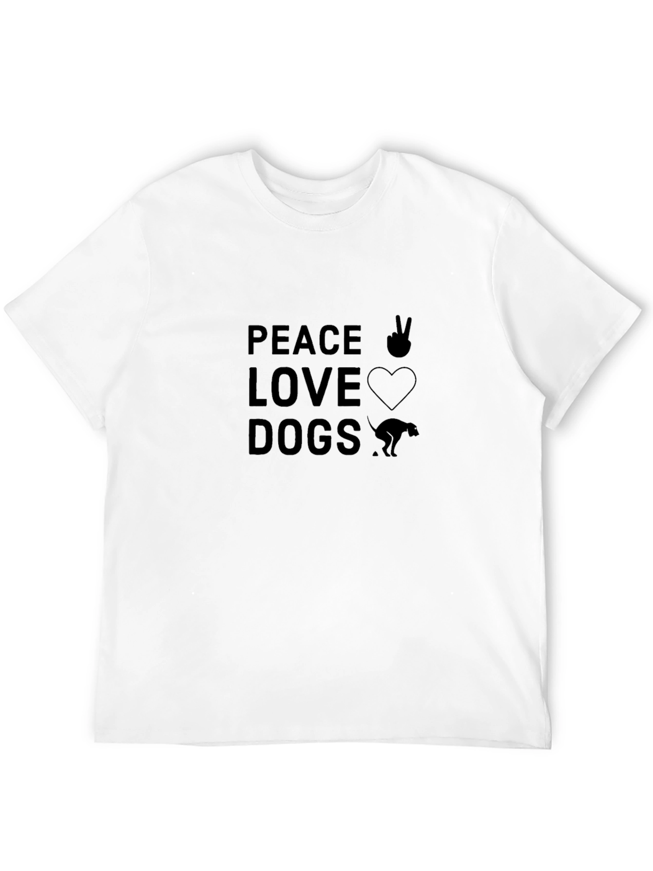 Black Peace Love Dogs Graphic Tee - Black Casual T-Shirt view 12