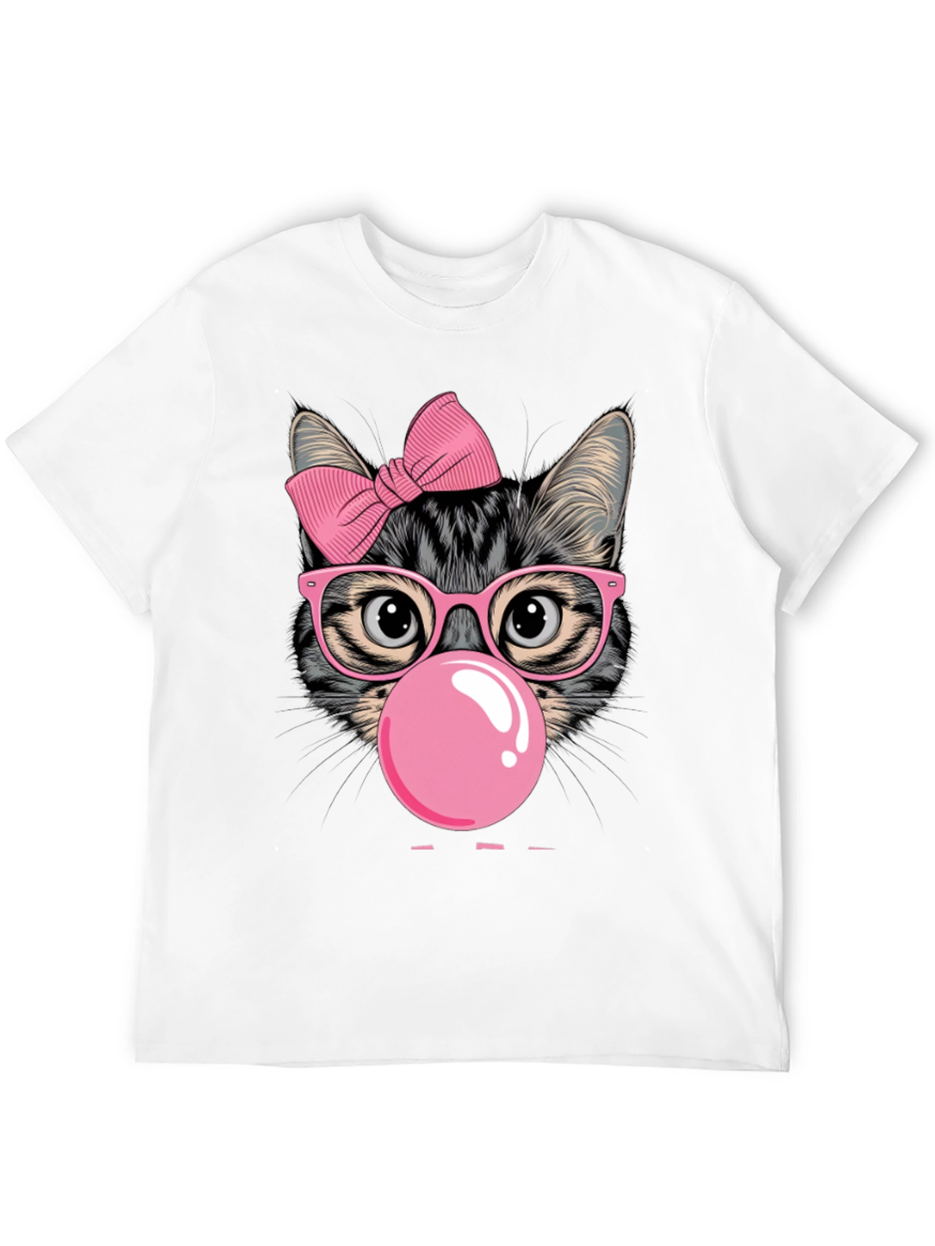 Black Cool Cat Bubble Gum Graphic T-Shirt view 12
