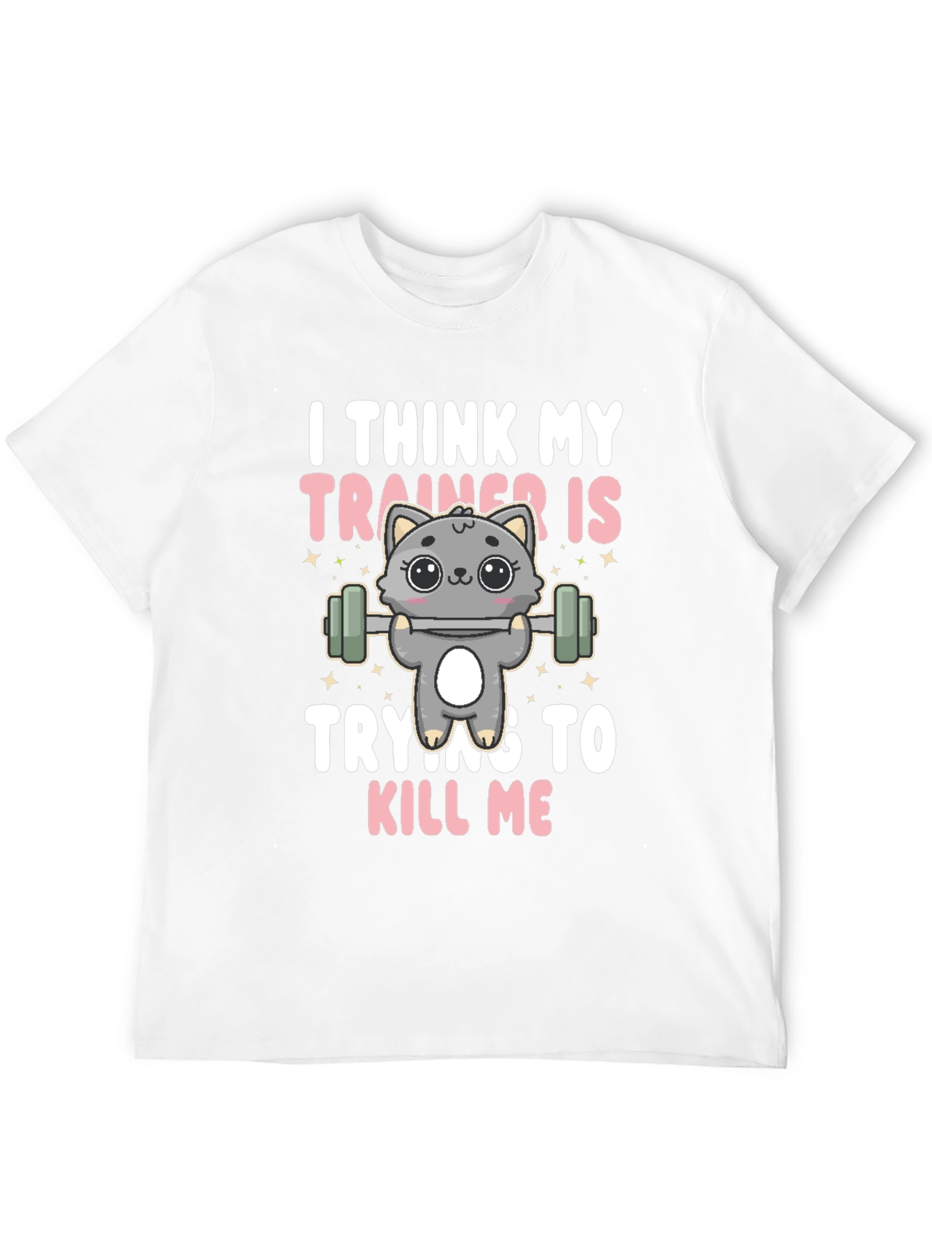 Black Funny Cat Trainer T-Shirt view 12