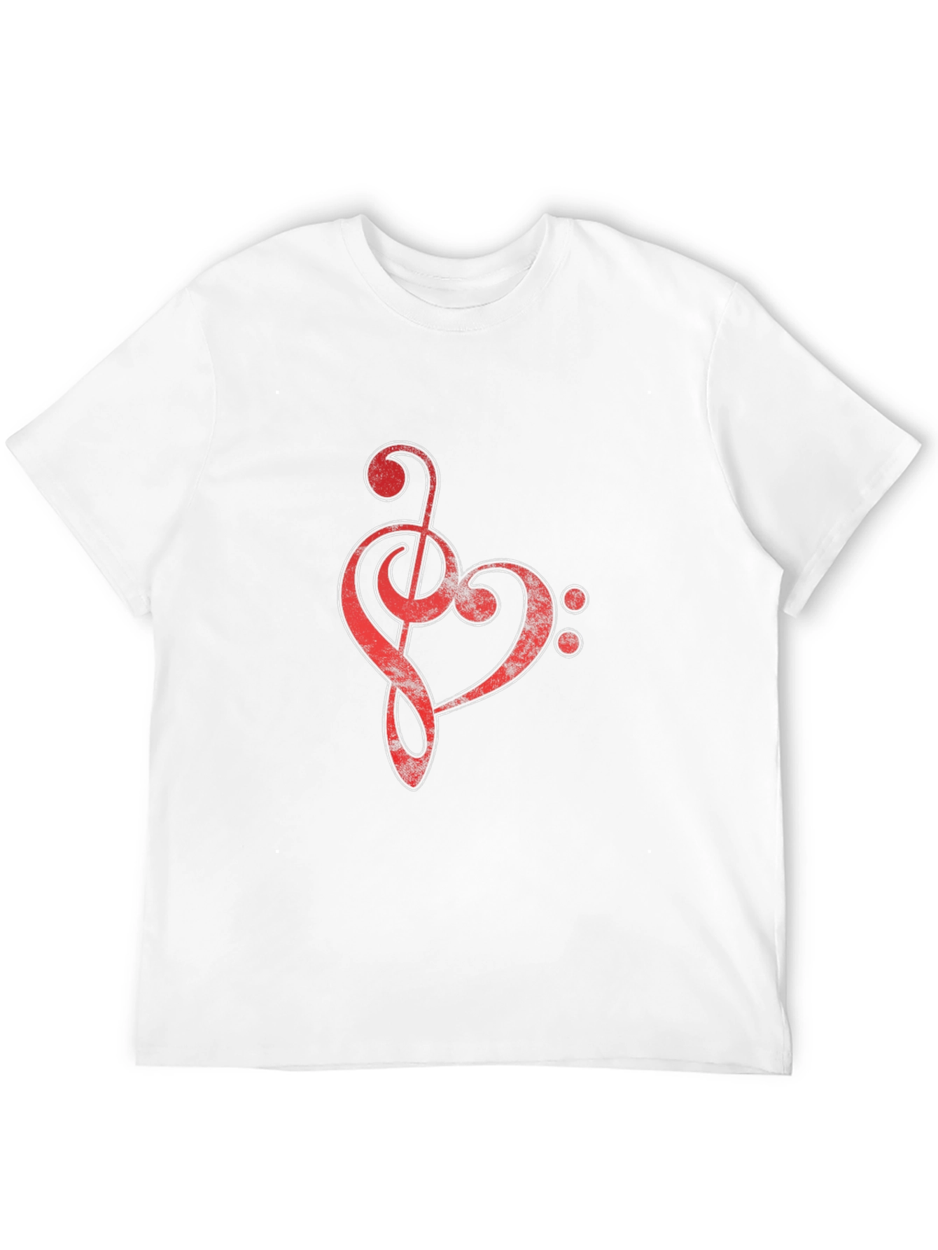 Black Red Music Heart Graphic Black T-Shirt view 12