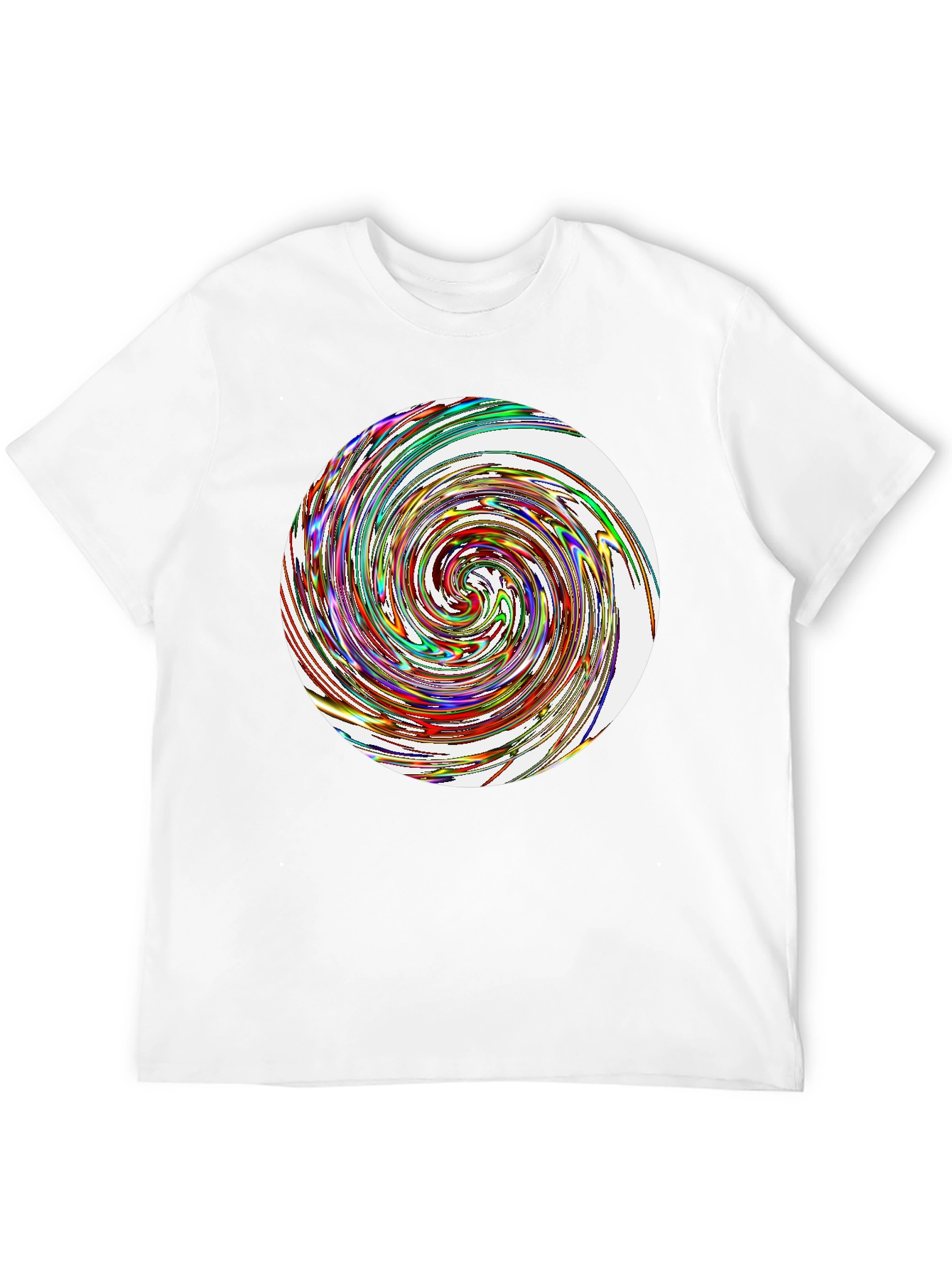 Black Abstract Swirl Graphic Tee - Black Cotton Blend T-Shirt view 12