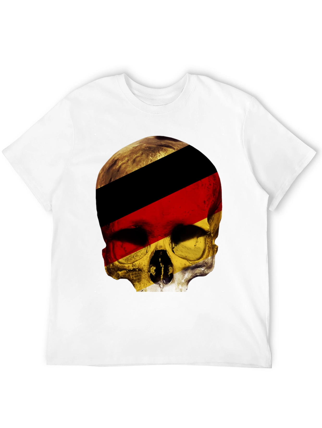 Black German Flag Skull Graphic T-Shirt - Black view 12