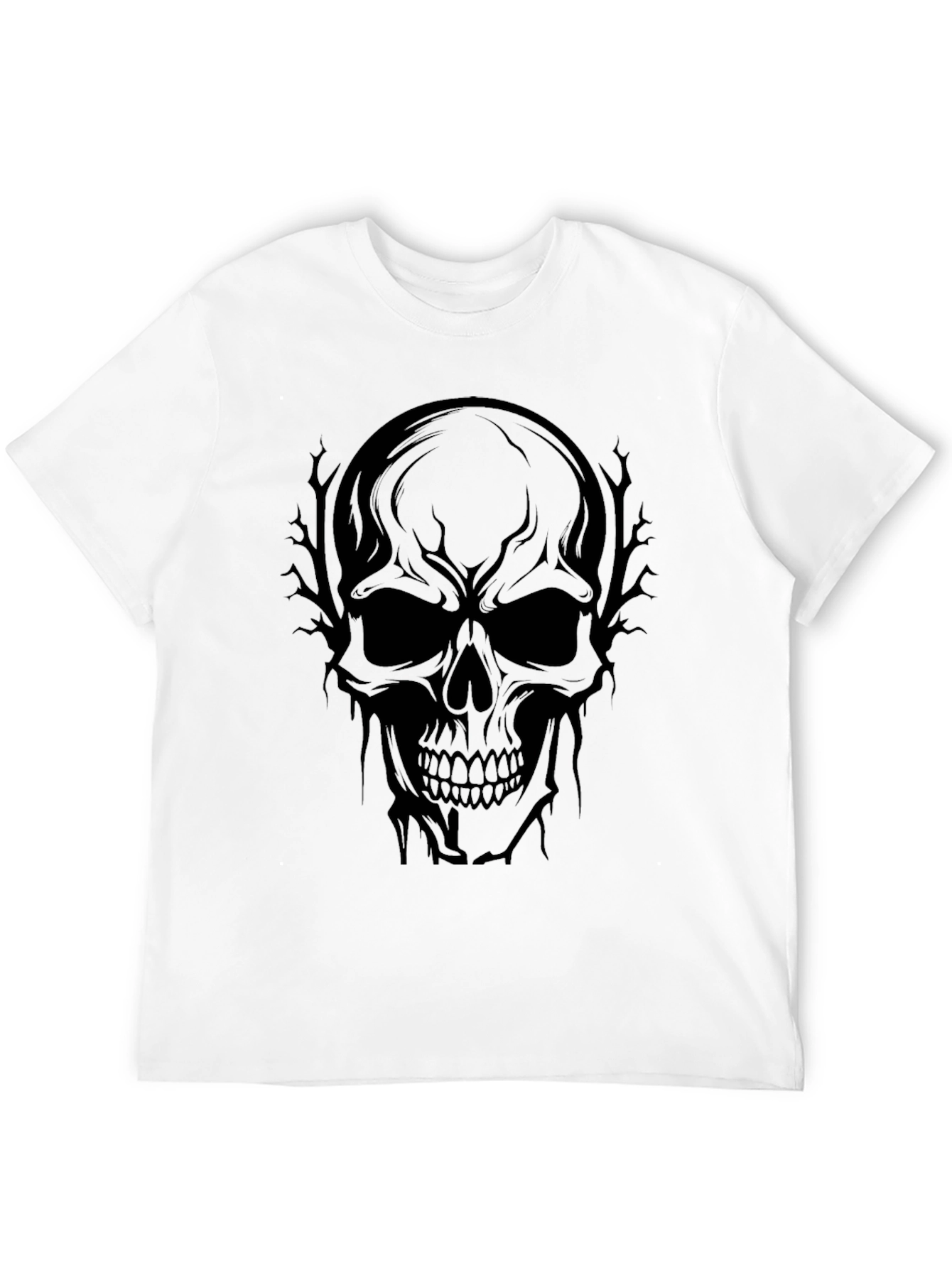 Black Skull Graphic Tee - Men's Black T-Shirt view 12