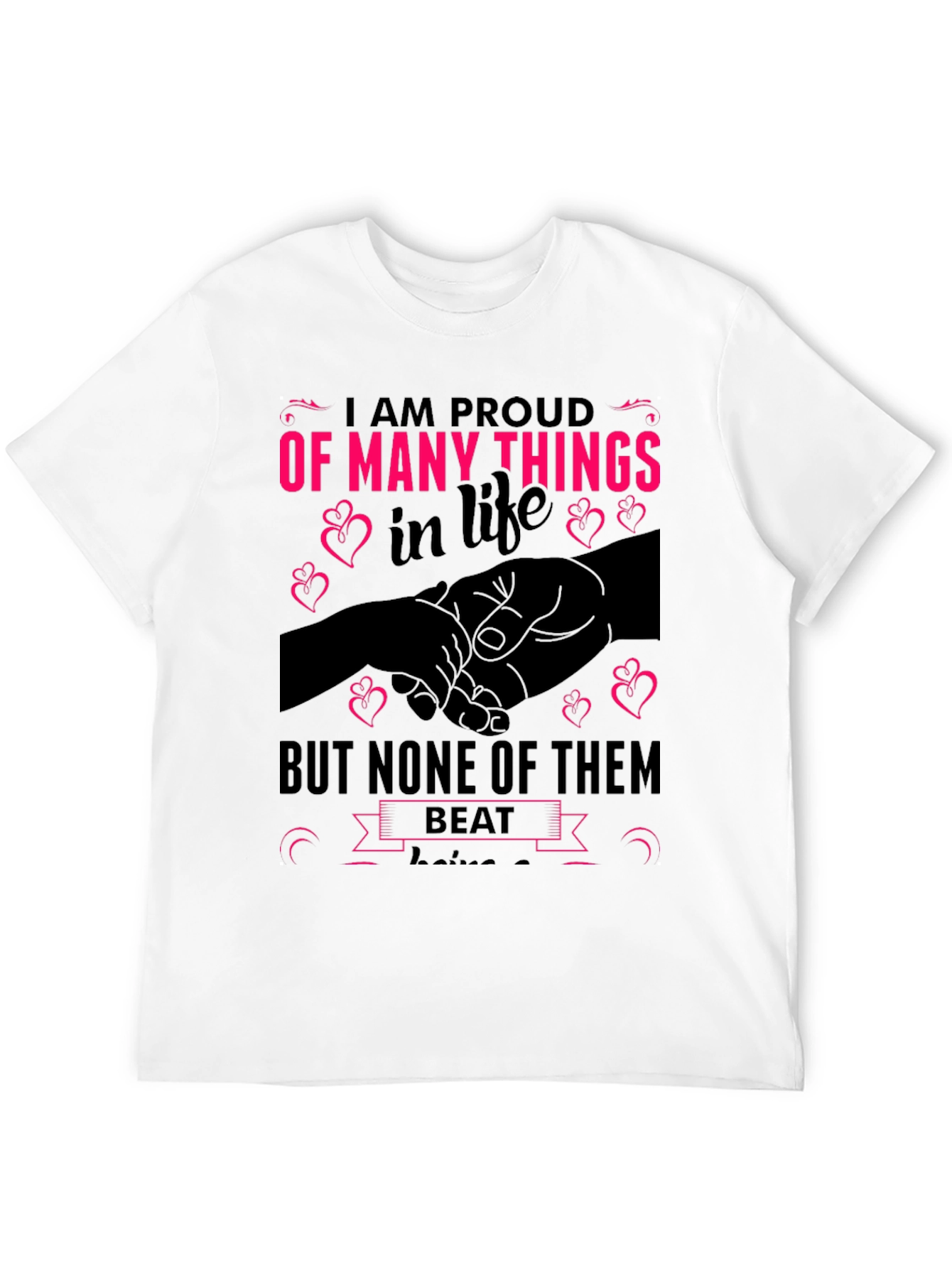 Black Proud Parent Black Graphic T-Shirt view 12