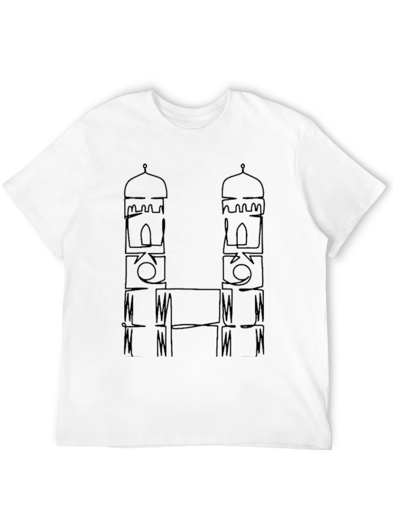 Black Minimalist Mosque Graphic Tee - Black view 12