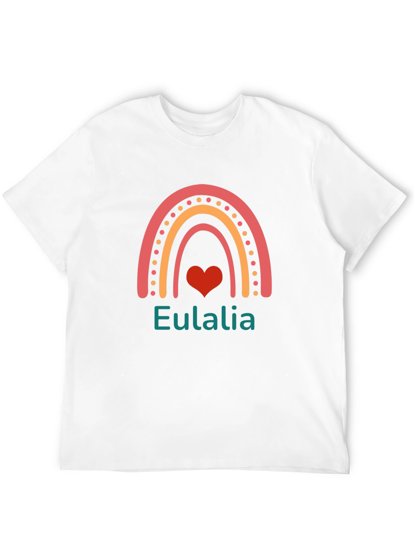 Black Eulalia Rainbow Heart Custom T-Shirt view 12