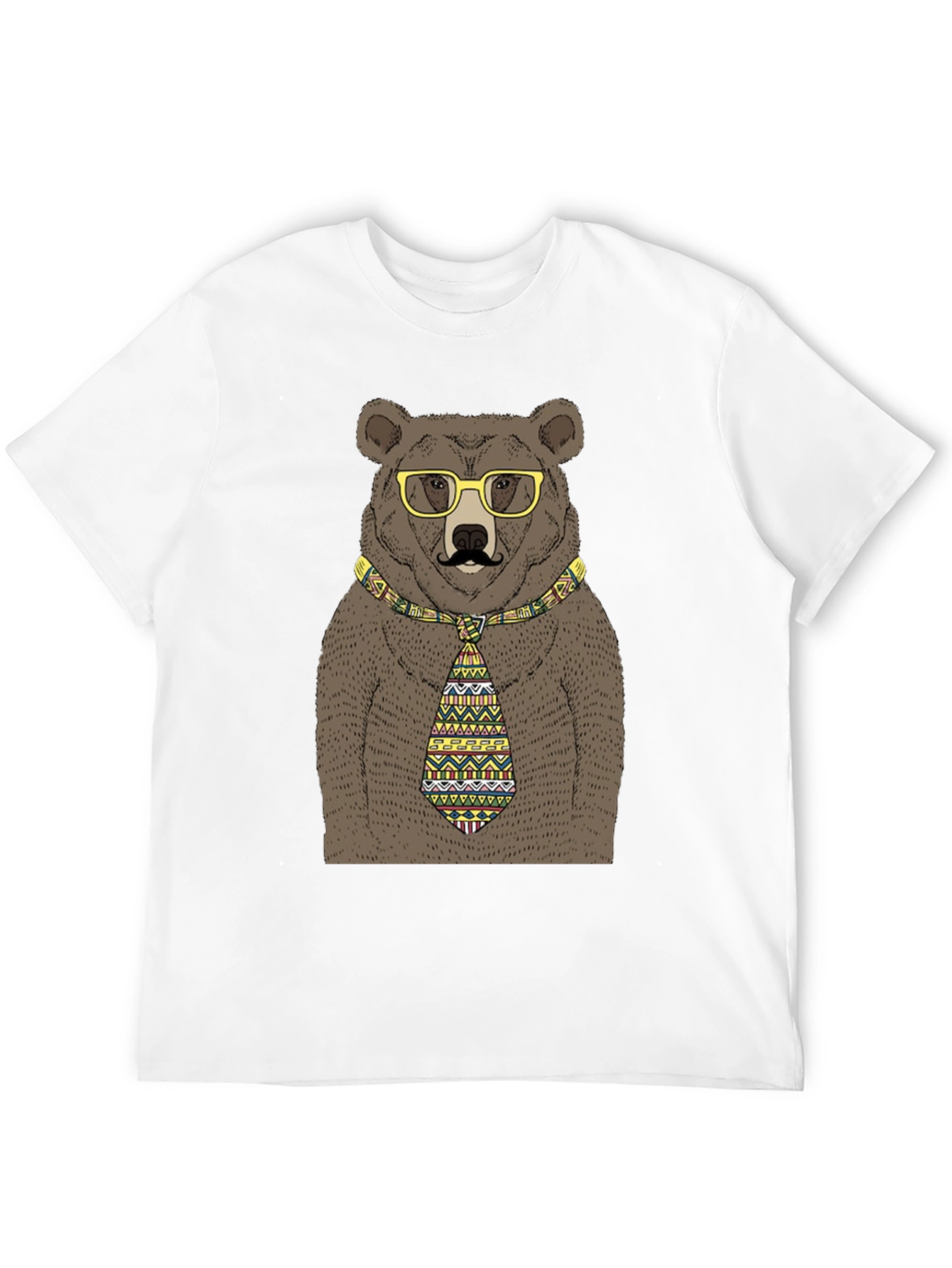 Black Bear with Glasses and Tie T-Shirt view 12