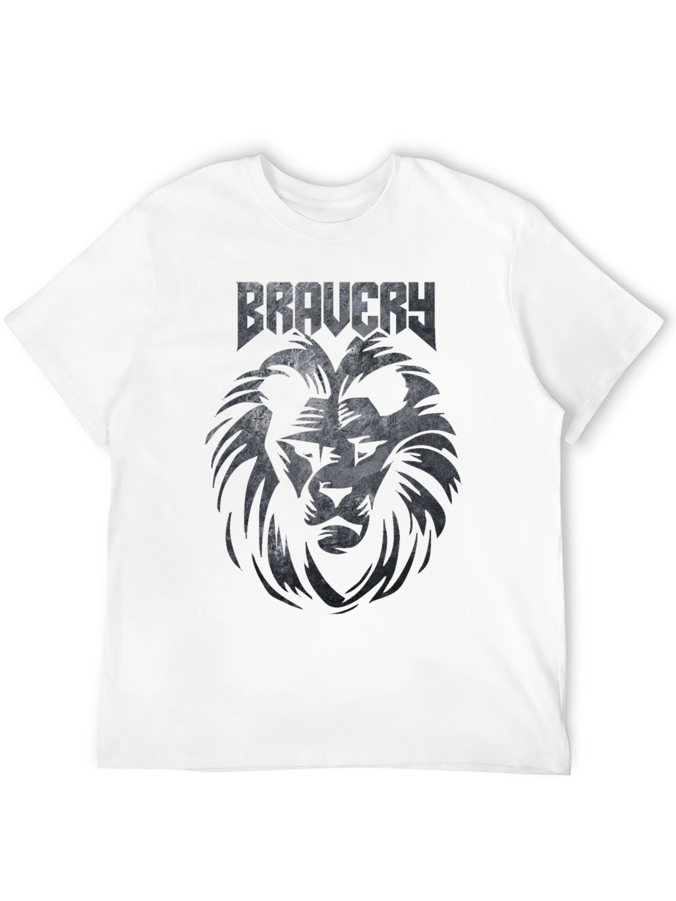 Black Bravery Lion Graphic T-Shirt - Black Cotton Tee view 12