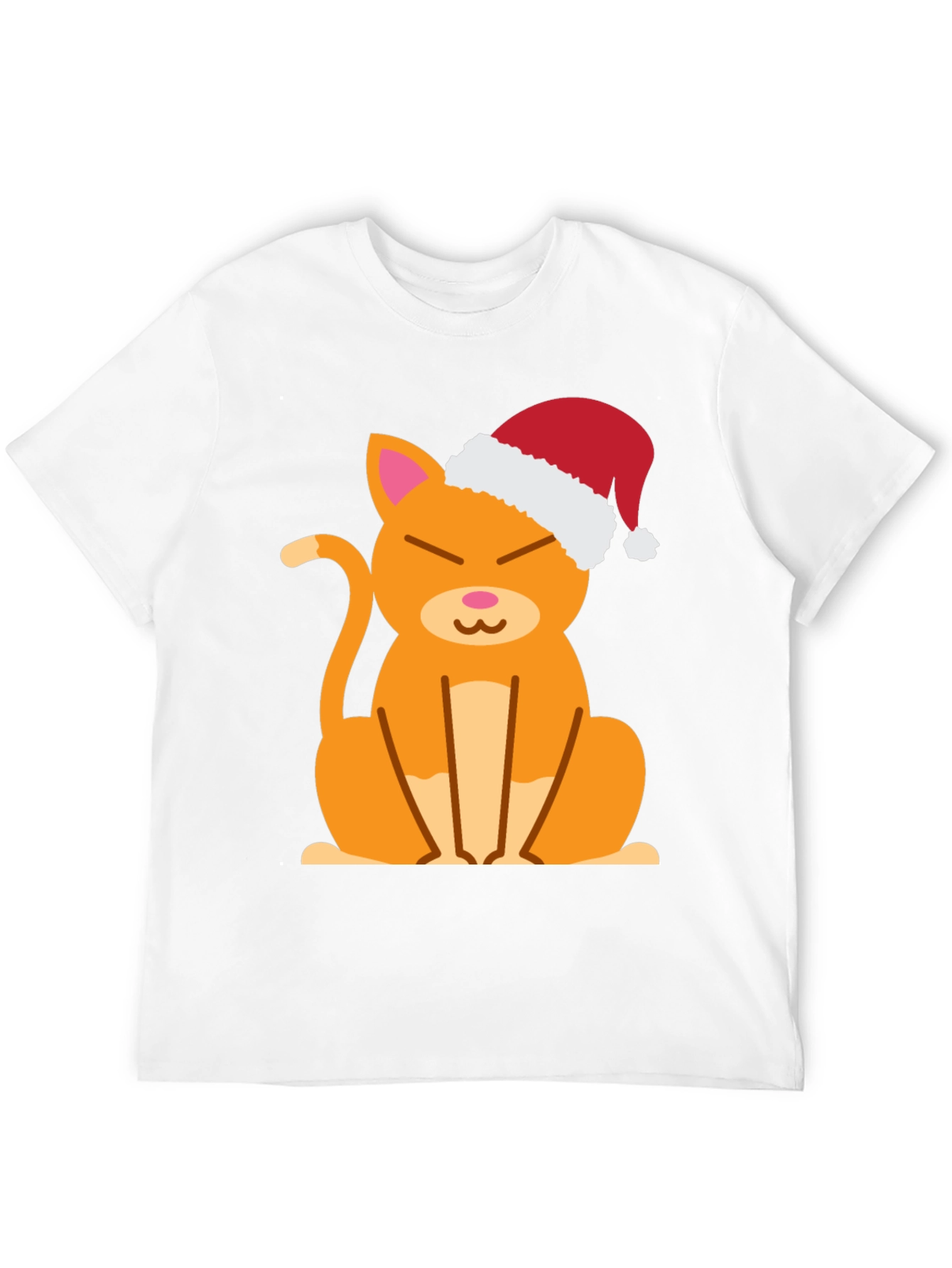 Black Festive Cat Tee - Santa Hat Cute Kitten Shirt view 12