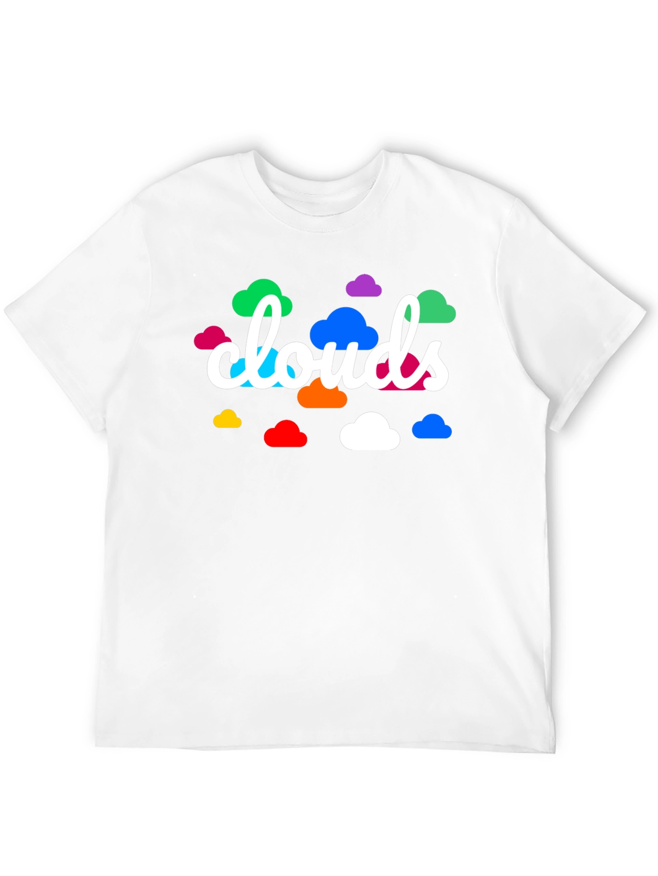 Black Colorful Clouds Graphic Print Black T-Shirt view 12