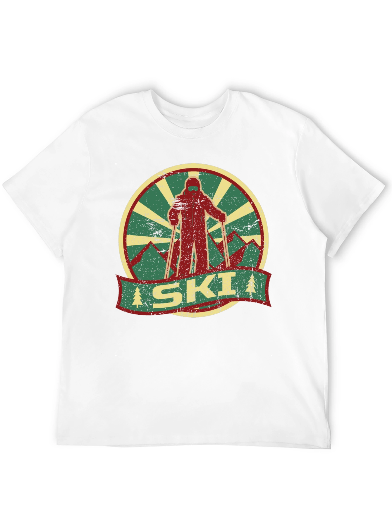 Black Vintage Ski Graphic Tee - Retro Winter Sports T-Shirt view 12