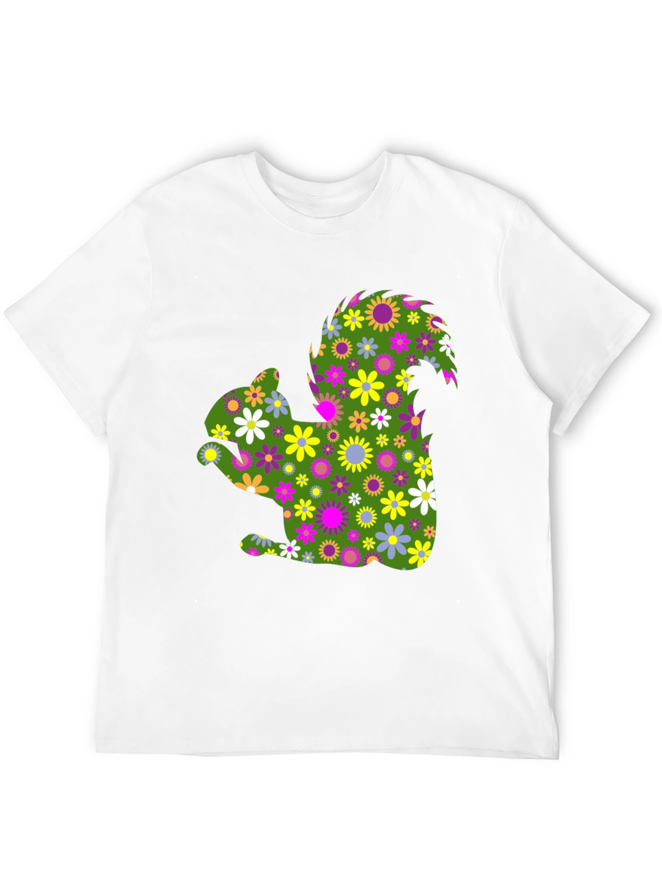Black Floral Squirrel Graphic Tee - Unique Nature Shirt view 12