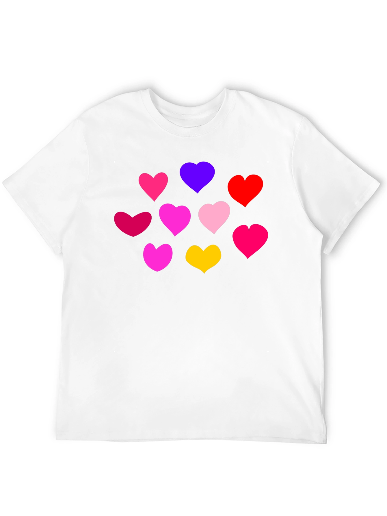 Black Heartful Tee: Colorful Hearts on Black Shirt view 12