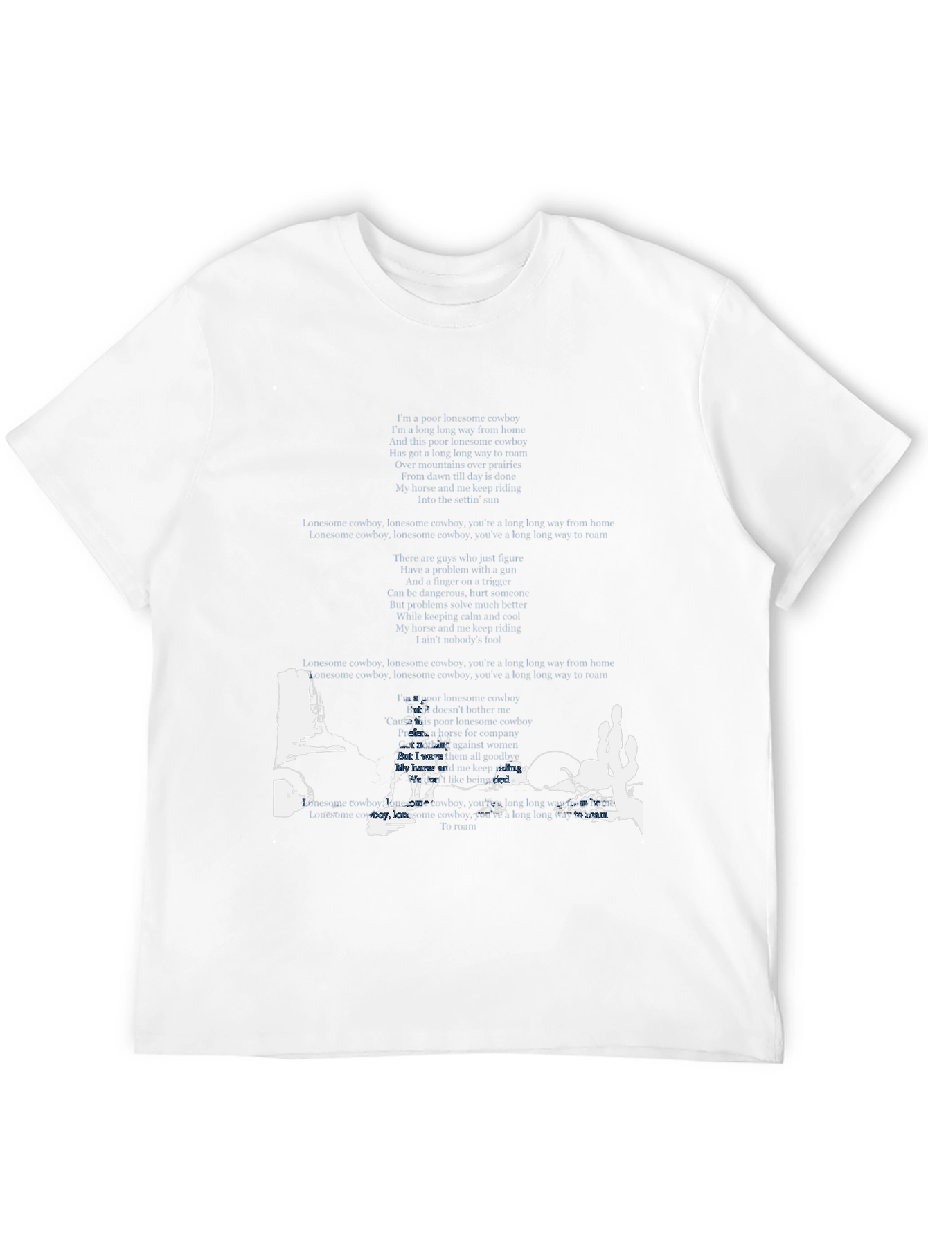 Black Lonesome Cowboy Graphic Tee - Vintage Western Style view 12