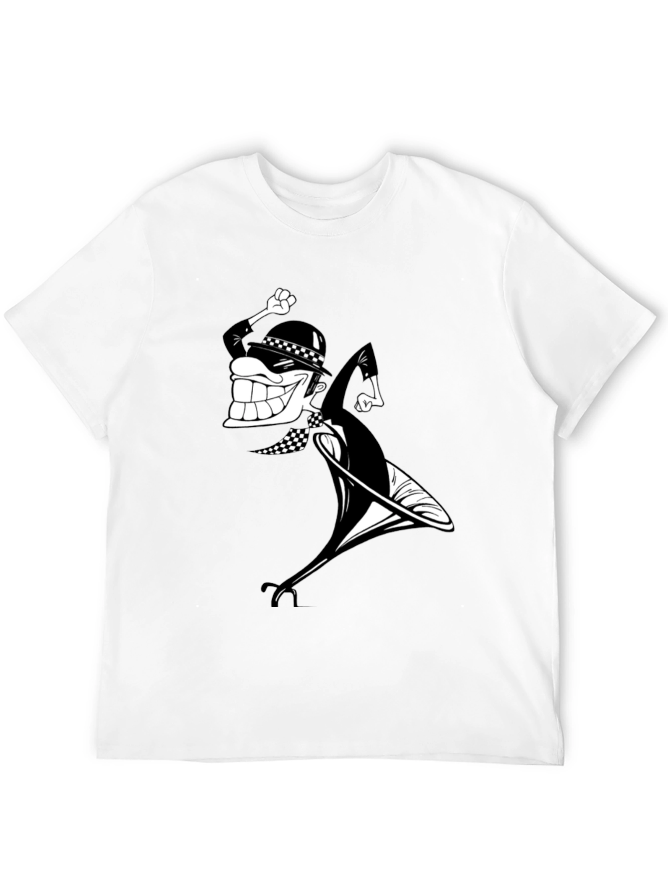 Black 2 Tone Ska Rude Boy T-Shirt Black view 12