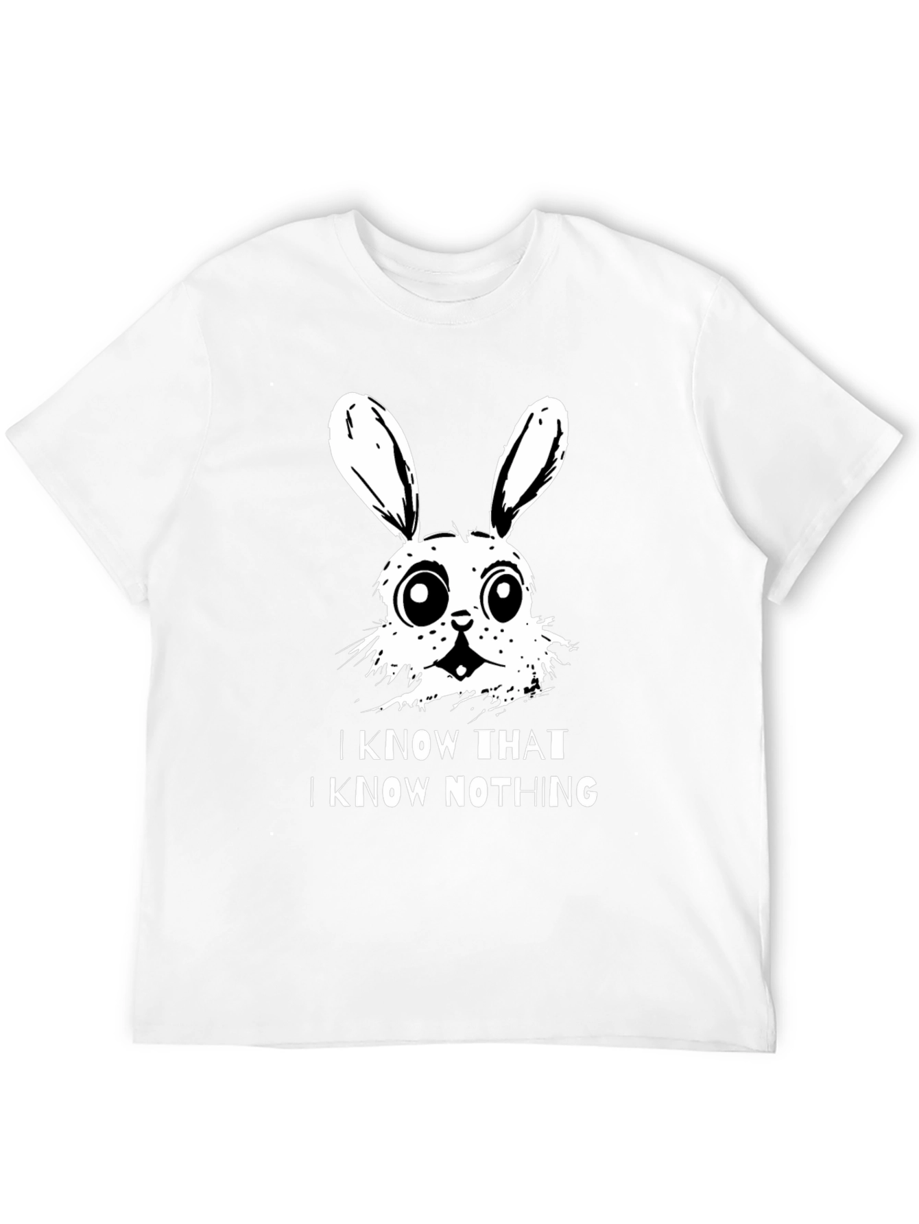 Black I Know That I Know Nothing Bunny T-Shirt view 12