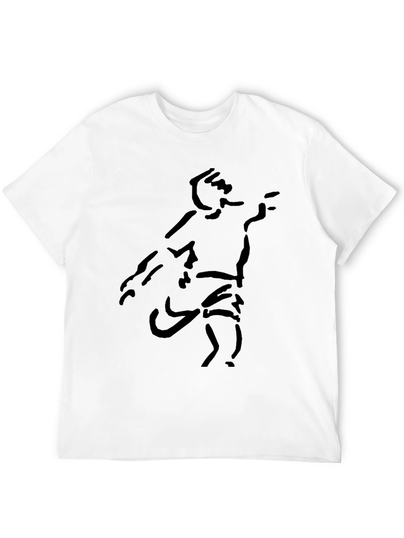 Black Abstract Figure Black Tee view 12