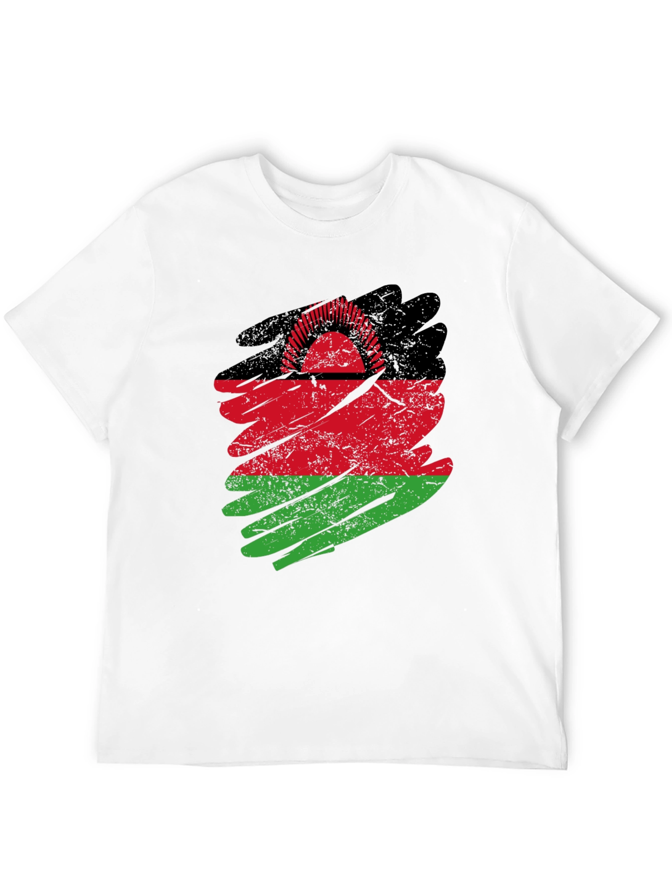 Black Malawi Flag T-Shirt: Distressed Graphic Tee view 12